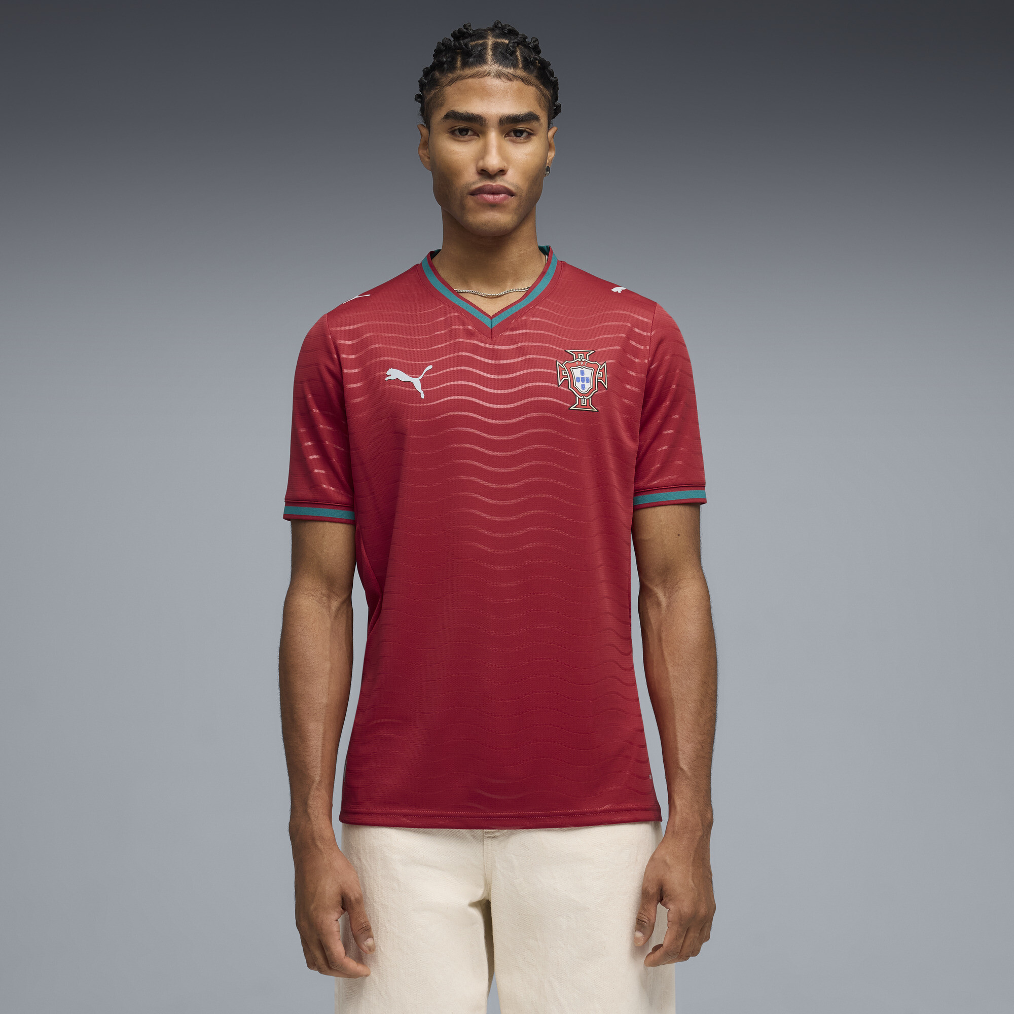 PUMA Portugal 2026 thuisshirt voor Heren, Groen/Rood, Maat XL thumbnail 6
