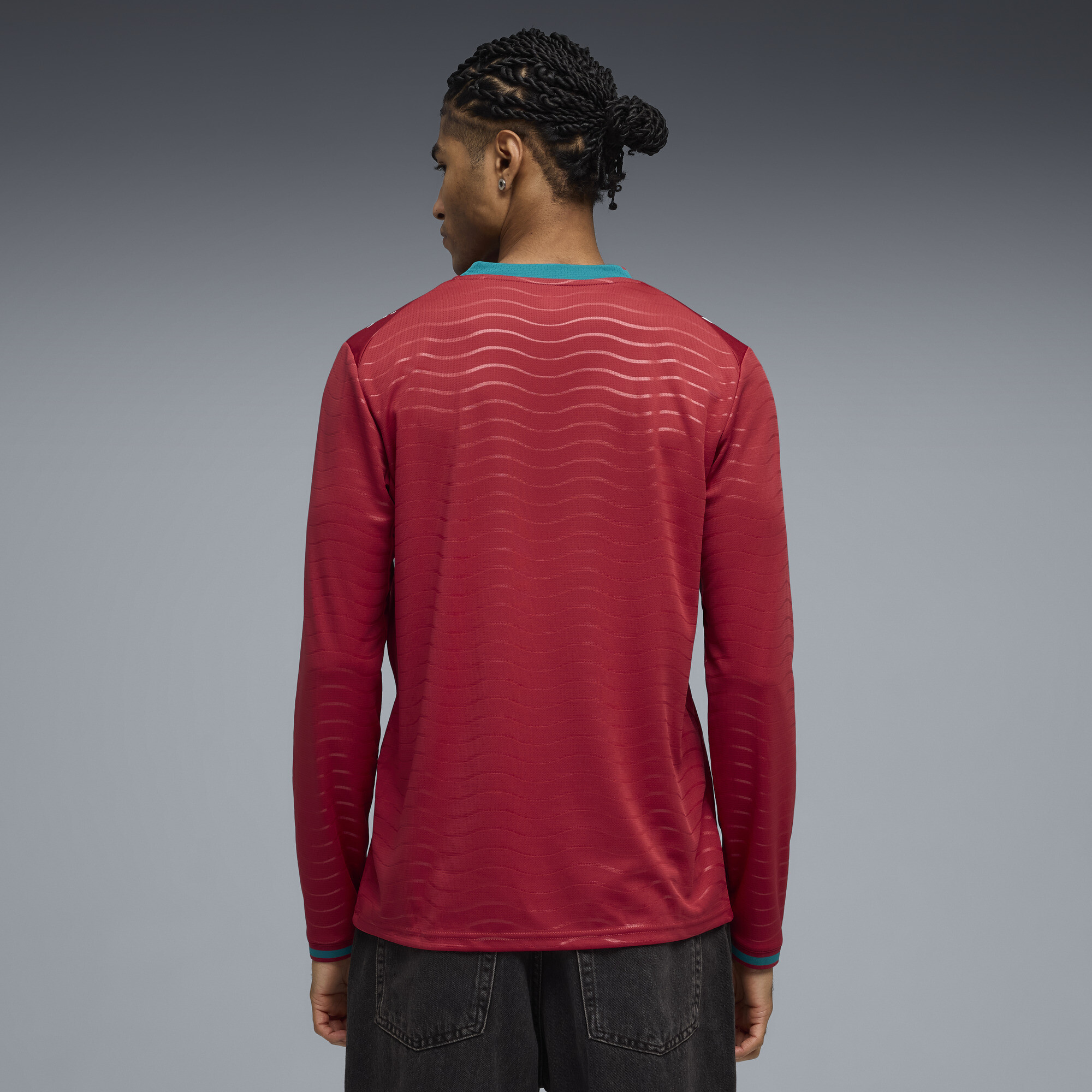 PUMA Portugal 2026 thuisshirt met lange mouwen voor Heren, Groen/Rood, Maat XL thumbnail 3