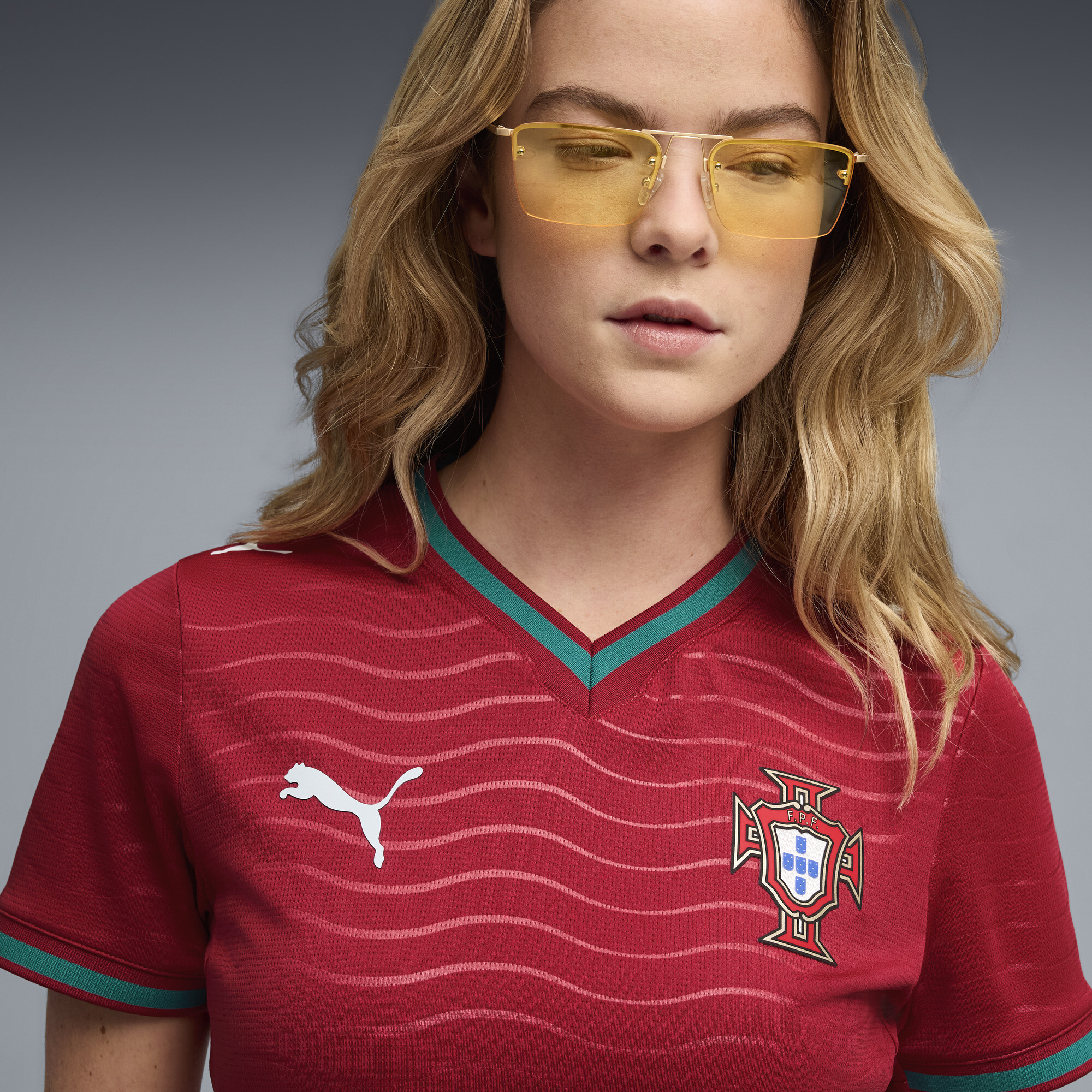 PUMA Portugal 2026 thuisshirt voor Dames, Groen/Rood, Maat XXL thumbnail 6