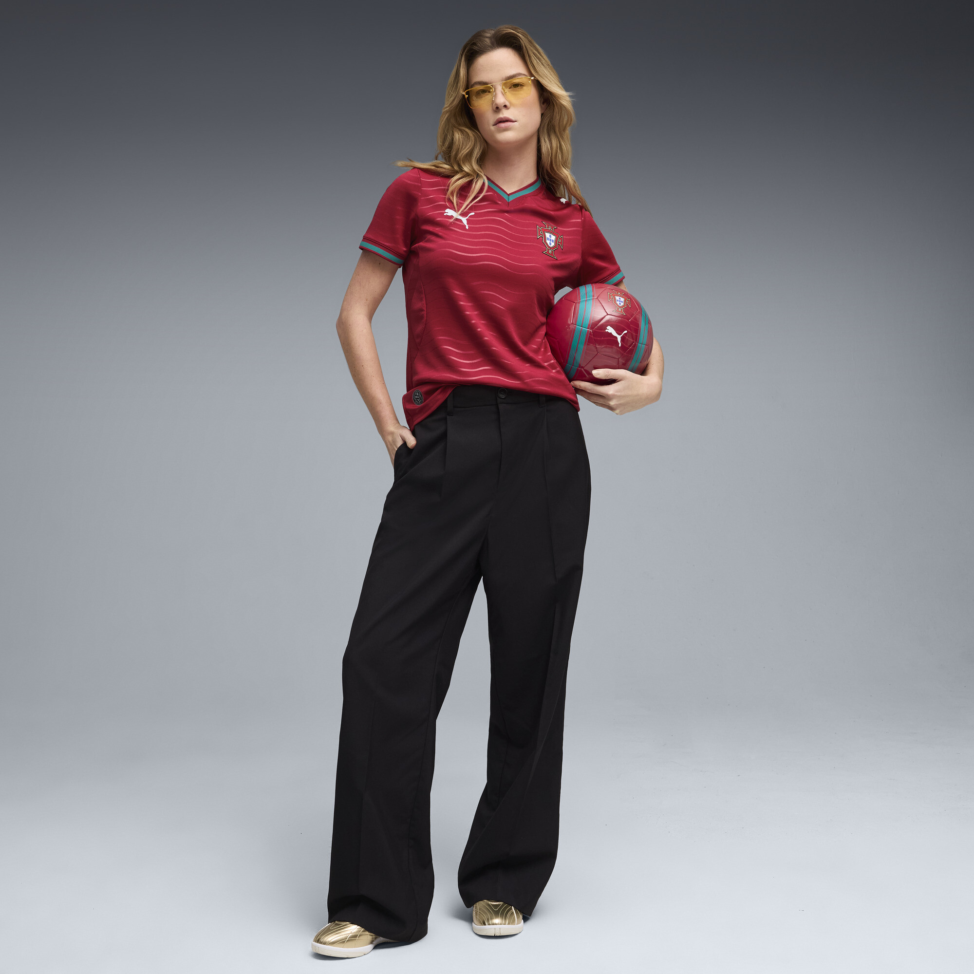 PUMA Portugal 2026 thuisshirt voor Dames, Groen/Rood, Maat XXL thumbnail 5