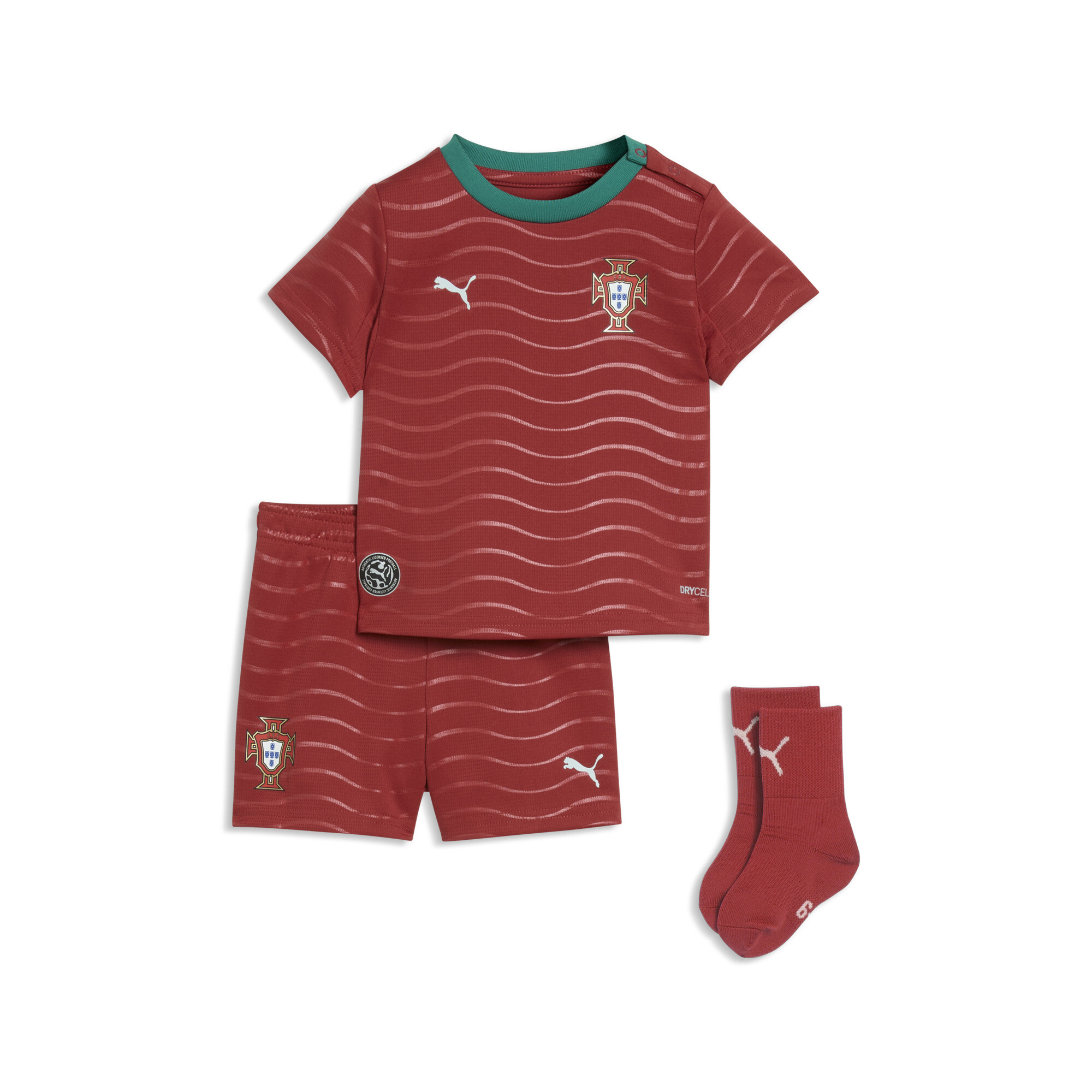 PUMA Portugal 2026 baby-thuistenue, Groen/Rood, Maat 1-2Y