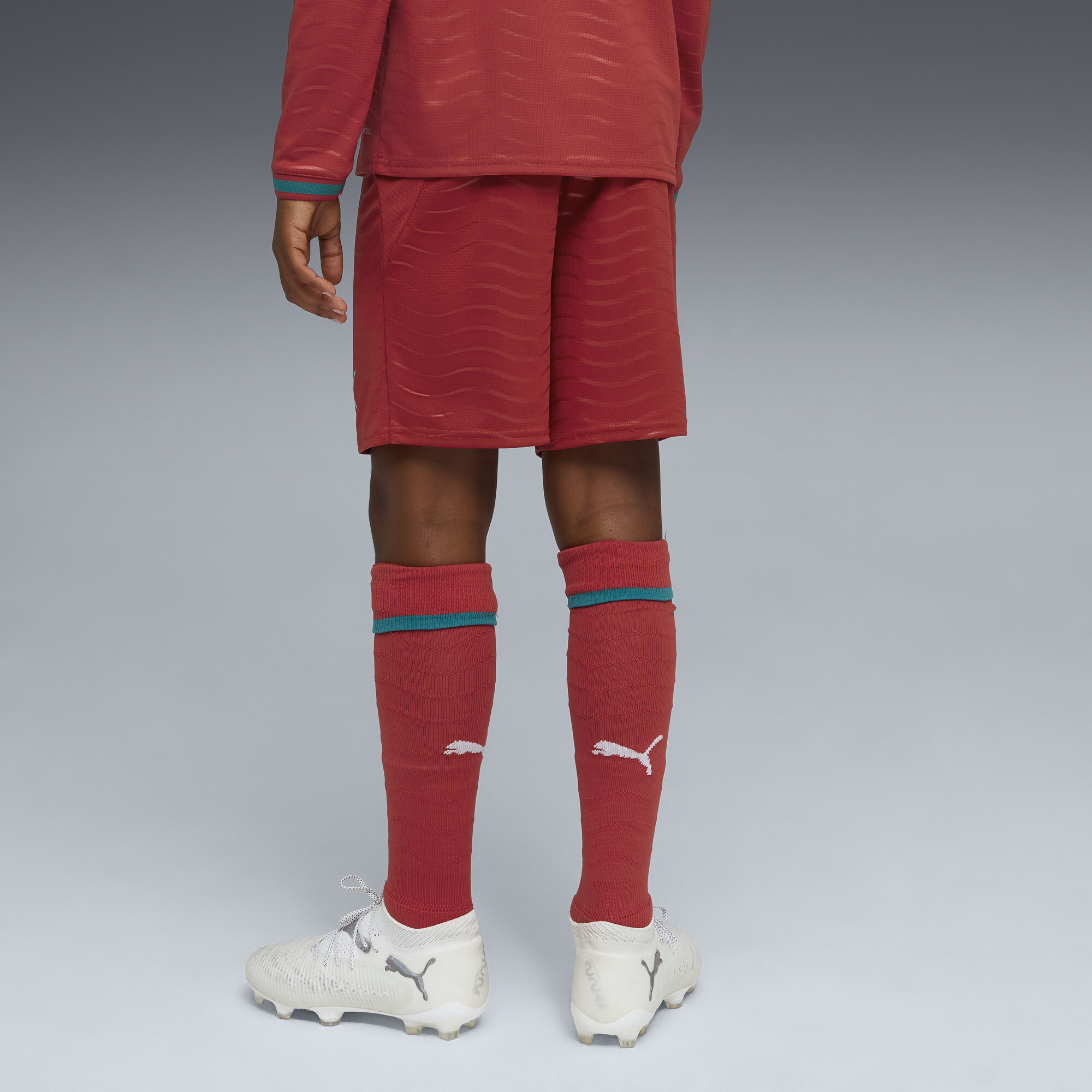 PUMA Portugal 2026 short, Groen/Rood, Maat 5-6Y thumbnail 5