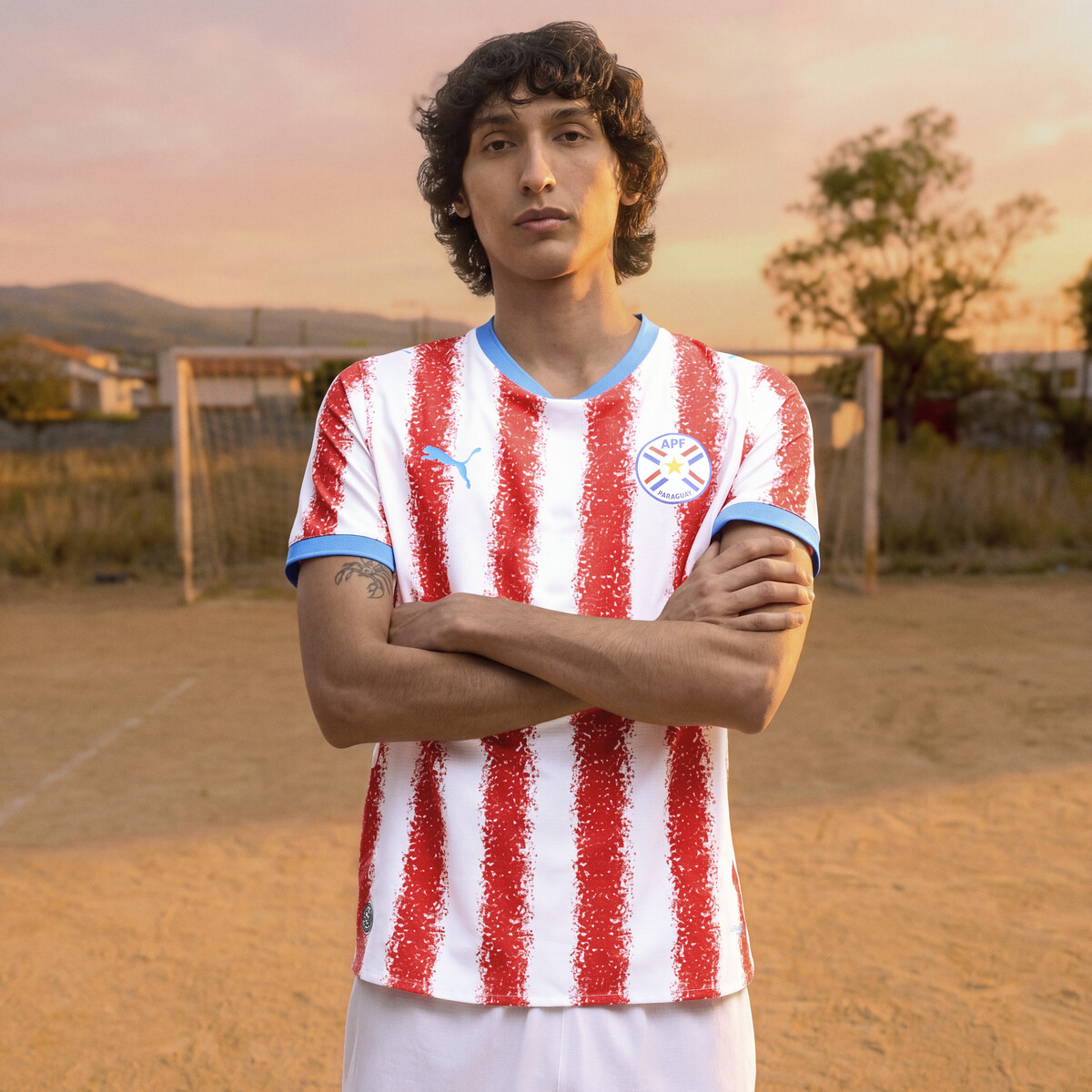 Paraguay Authentic Home Jersey in White/For All Time Red by PUMA, XS