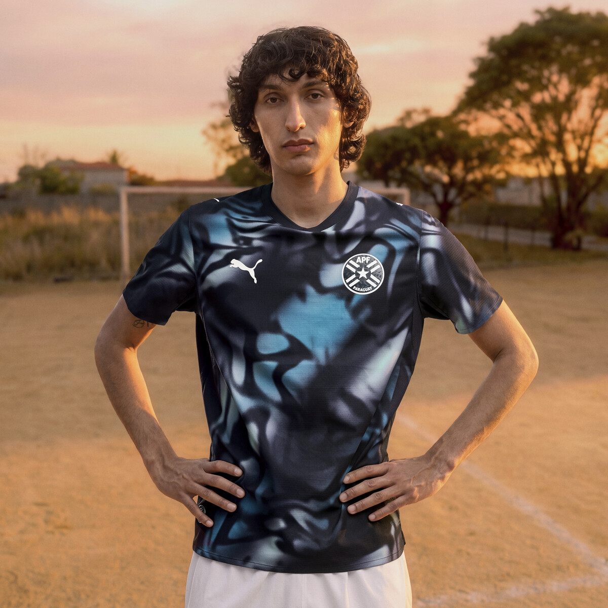 Paraguay Authentic Away Jersey Men in New Navy/Tropical Blue by PUMA, Medium
