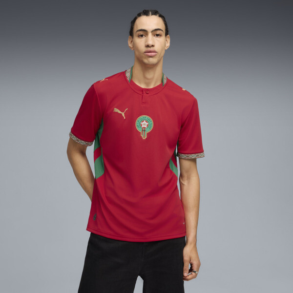 Camiseta PUMA Marruecos Local para Hombre En Fast Rojo/Victory Dorado