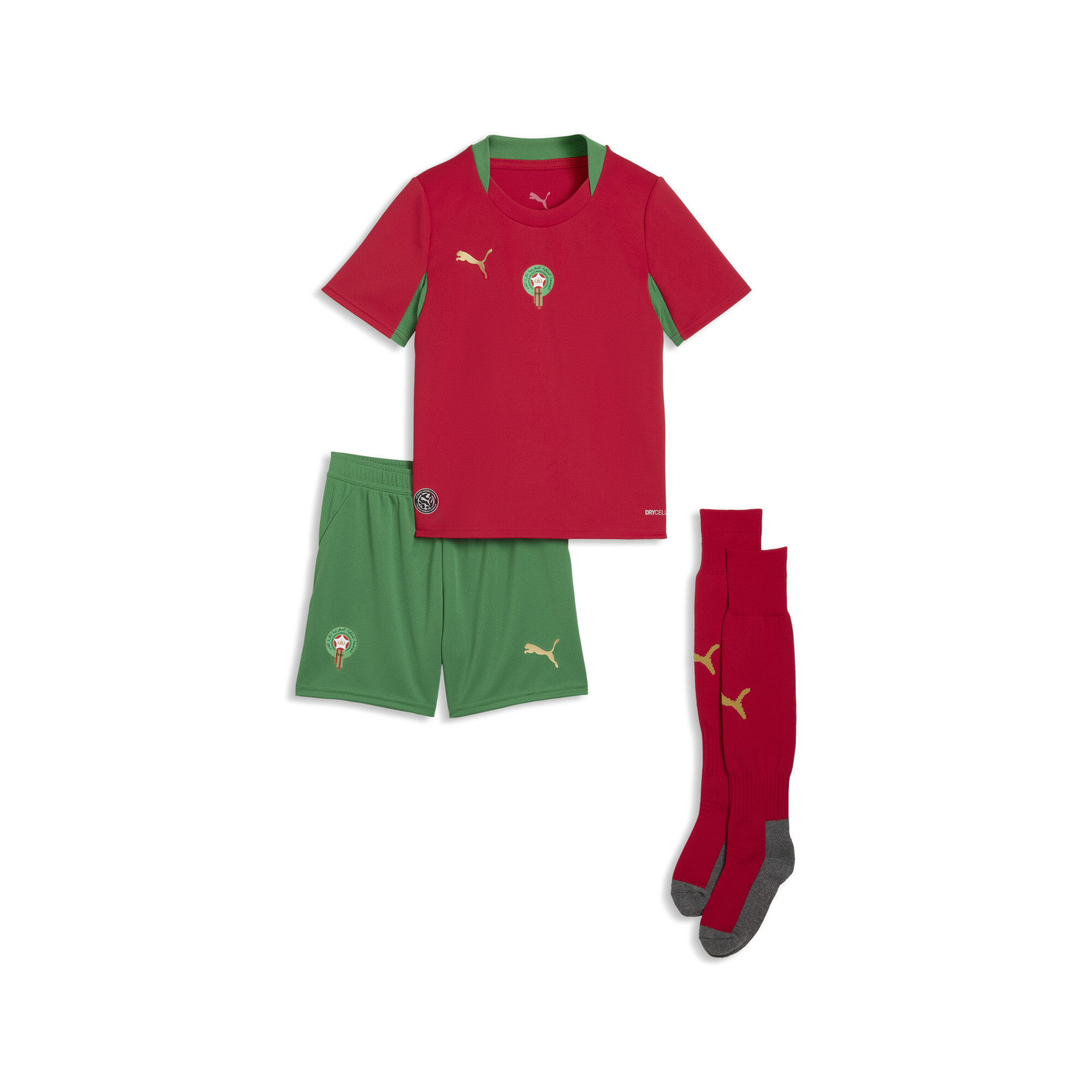 PUMA Minikit Marruecos 1.ª equipación 2026 juvenil, Accesoiros, Rojo, 2-3Y