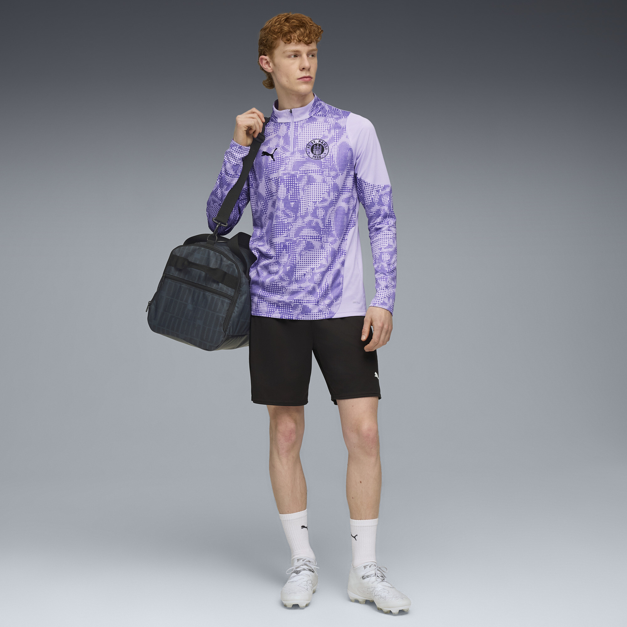 PUMA FC St. Pauli trainingstop met kwartrits voor Heren, Zwart, Maat XS thumbnail 2