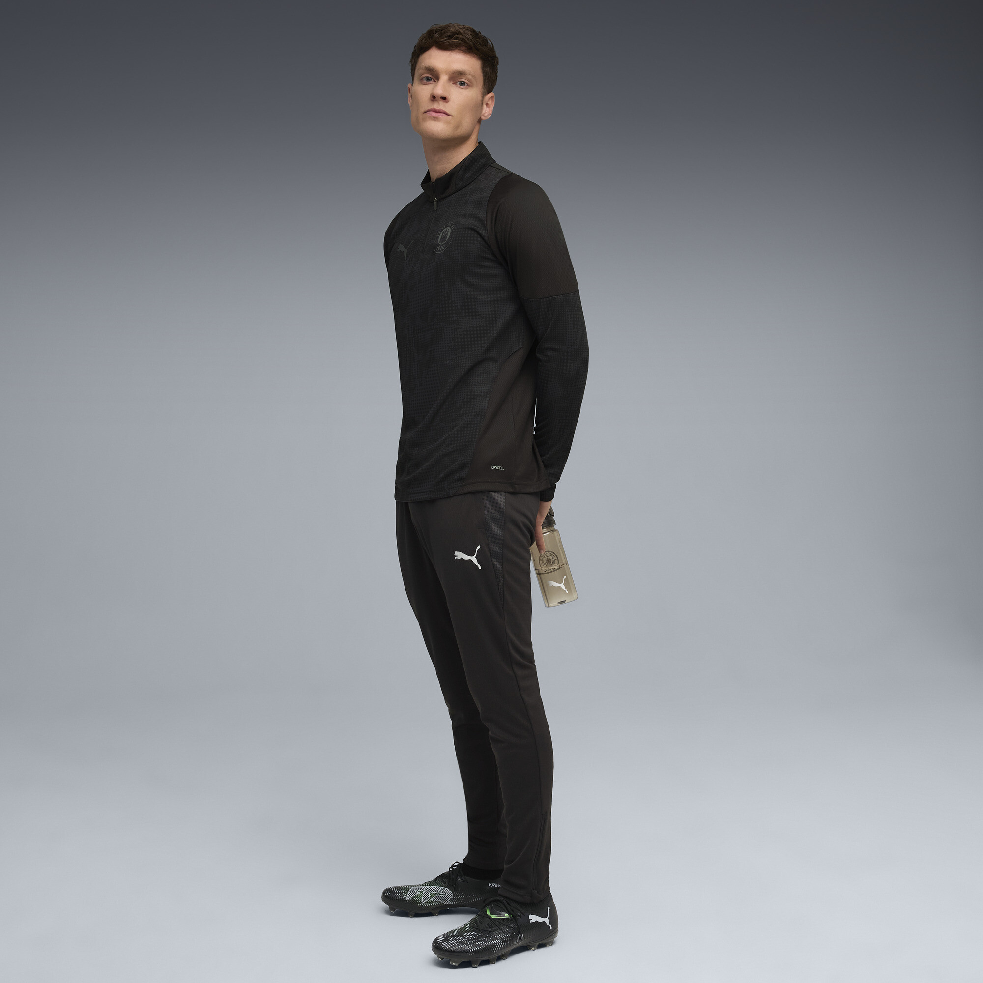 PUMA FC St. Pauli trainingstop met kwartrits voor Heren, Zwart/Grijs, Maat M thumbnail 4