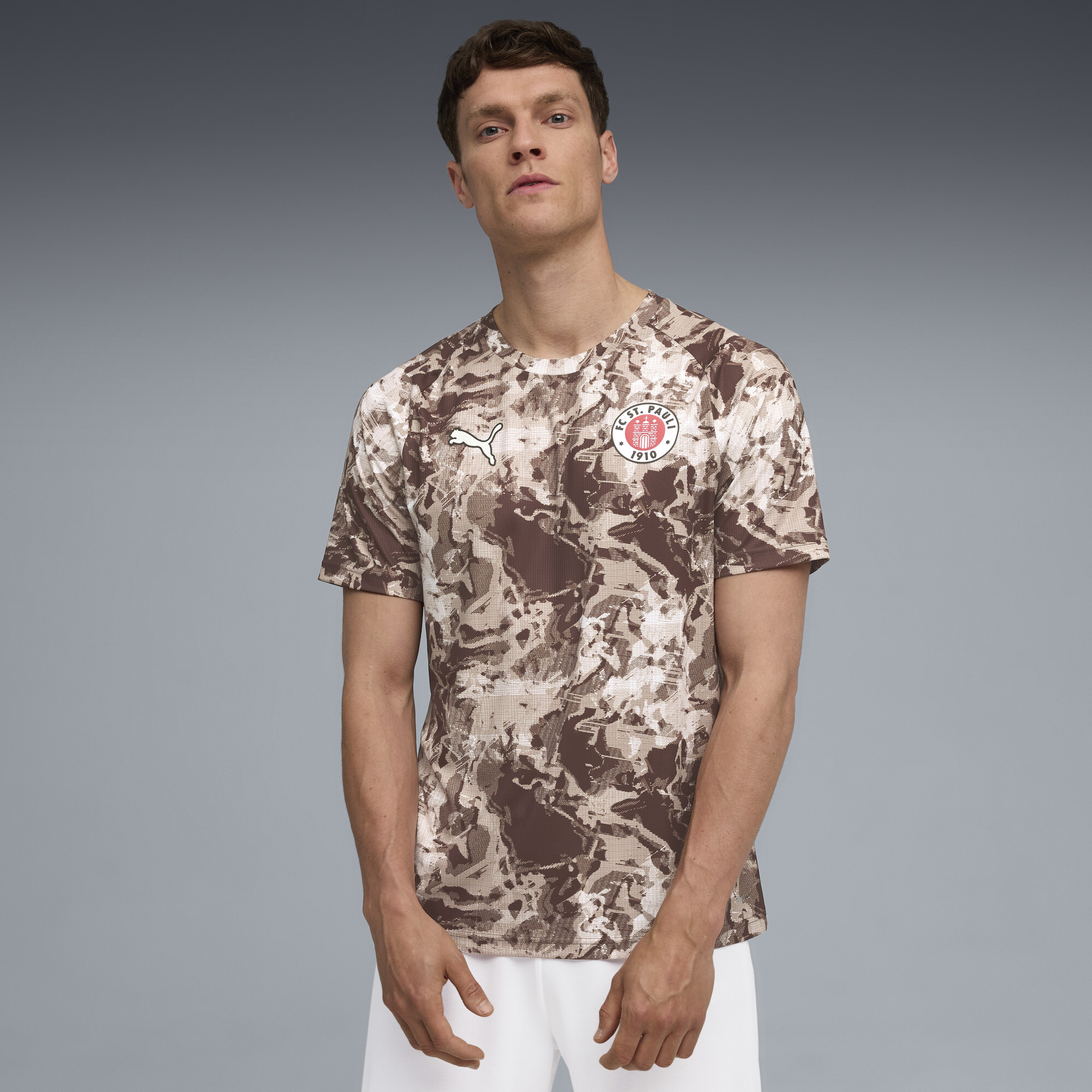PUMA FC St. Pauli prematch-shirt voor Heren, Wit/Bruin, Maat M thumbnail 6