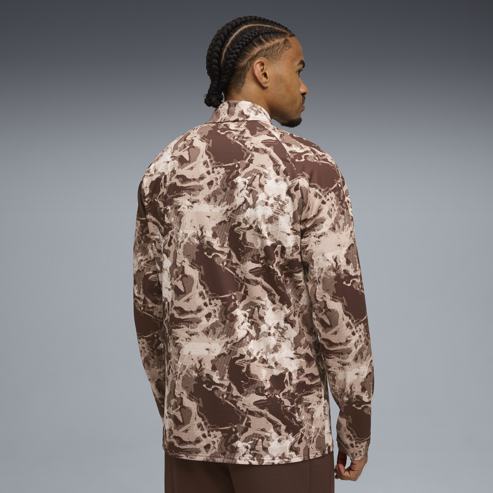 PUMA Girona FC pre-match shirt met kwartrits voor Heren, Wit/Bruin, Maat 3XL thumbnail 3