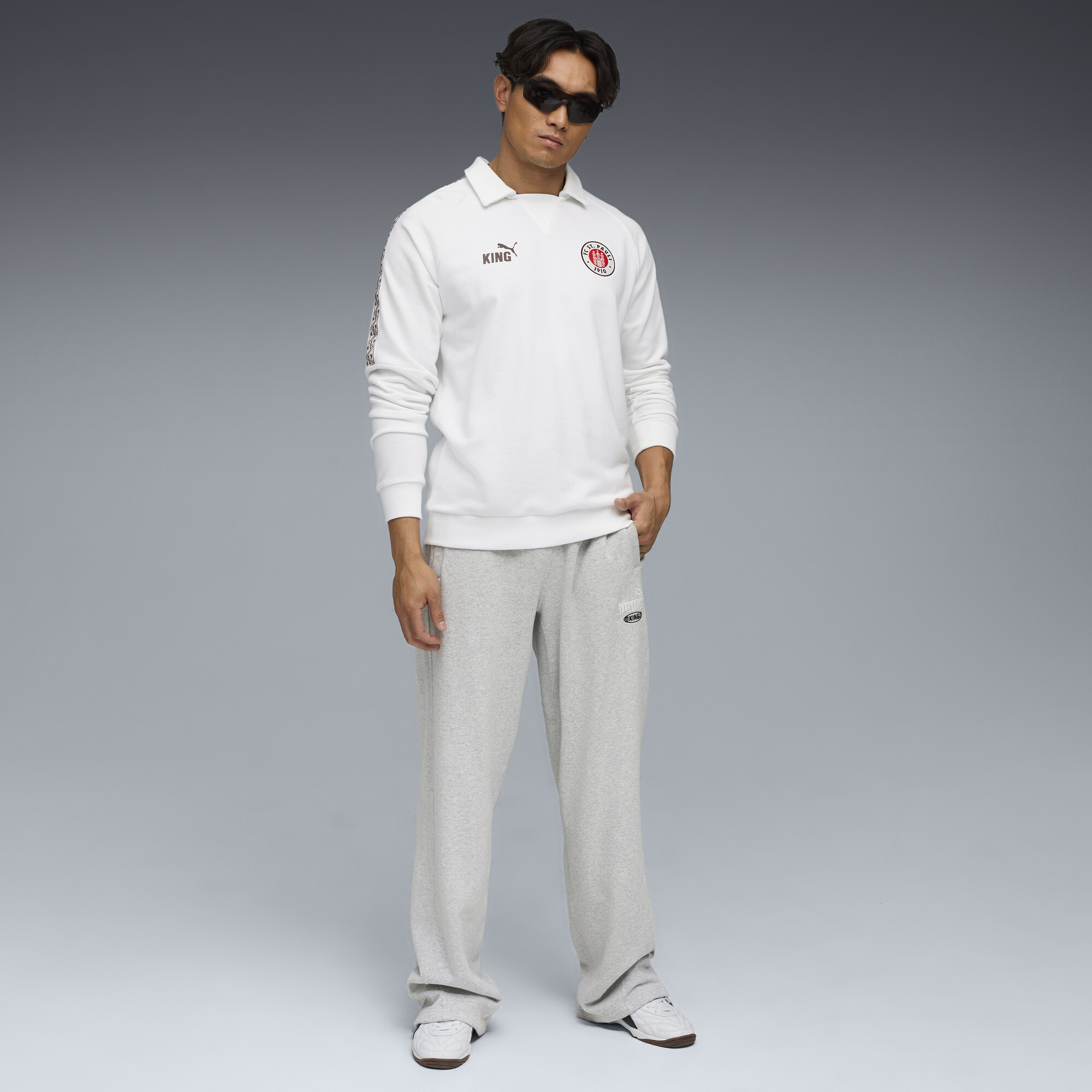 PUMA FC St. Pauli KING Drill top voor Heren, Wit/Bruin, Maat 3XL thumbnail 4