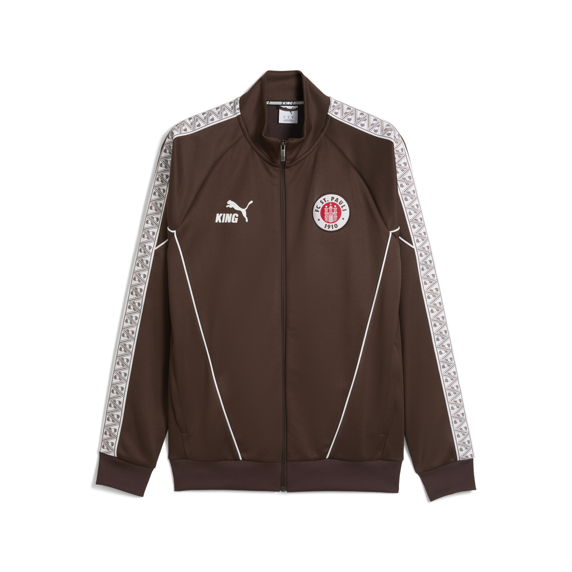 PUMA FC St. Pauli KING Anthem jack voor Heren, Wit/Bruin, Maat 3XL thumbnail 3