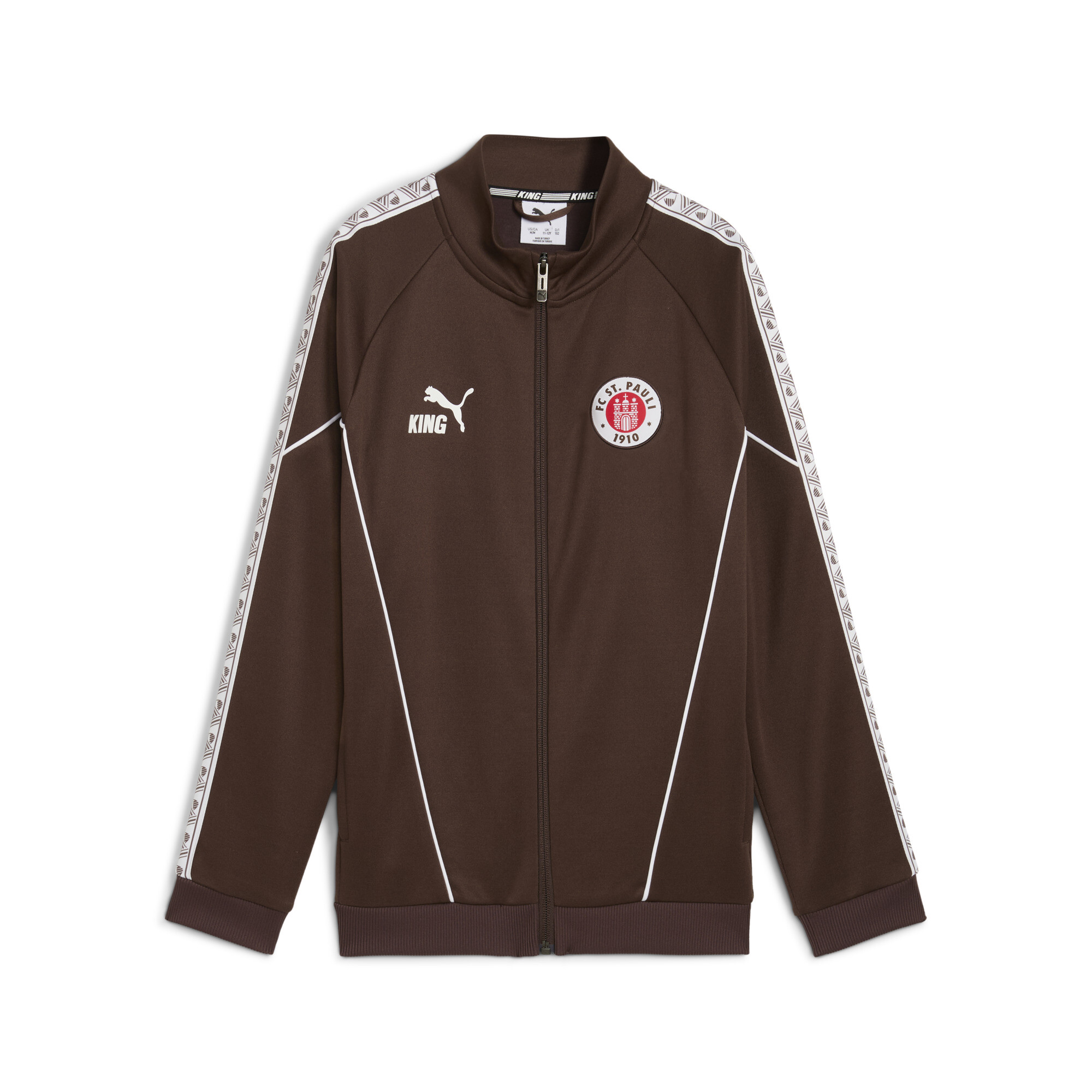 PUMA FC St. Pauli KING Anthem jack, Wit/Bruin, Maat 9-10Y thumbnail 3
