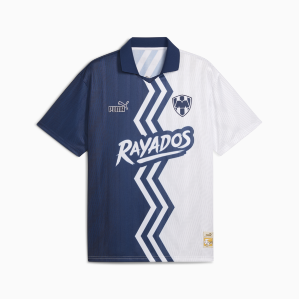 Jersey retro STRT del CF Monterrey para hombre, Persian Blue-PUMA White, large-MEX