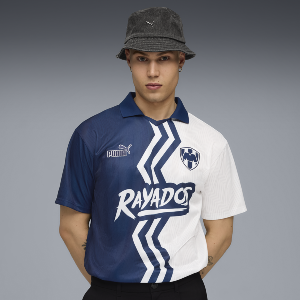 Jersey retro STRT del CF Monterrey para hombre, Persian Blue-PUMA White, large-MEX