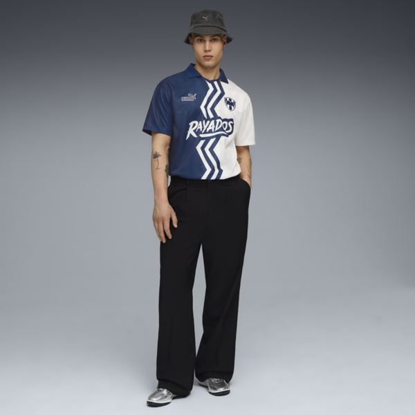 Jersey retro STRT del CF Monterrey para hombre, Persian Blue-PUMA White, large-MEX