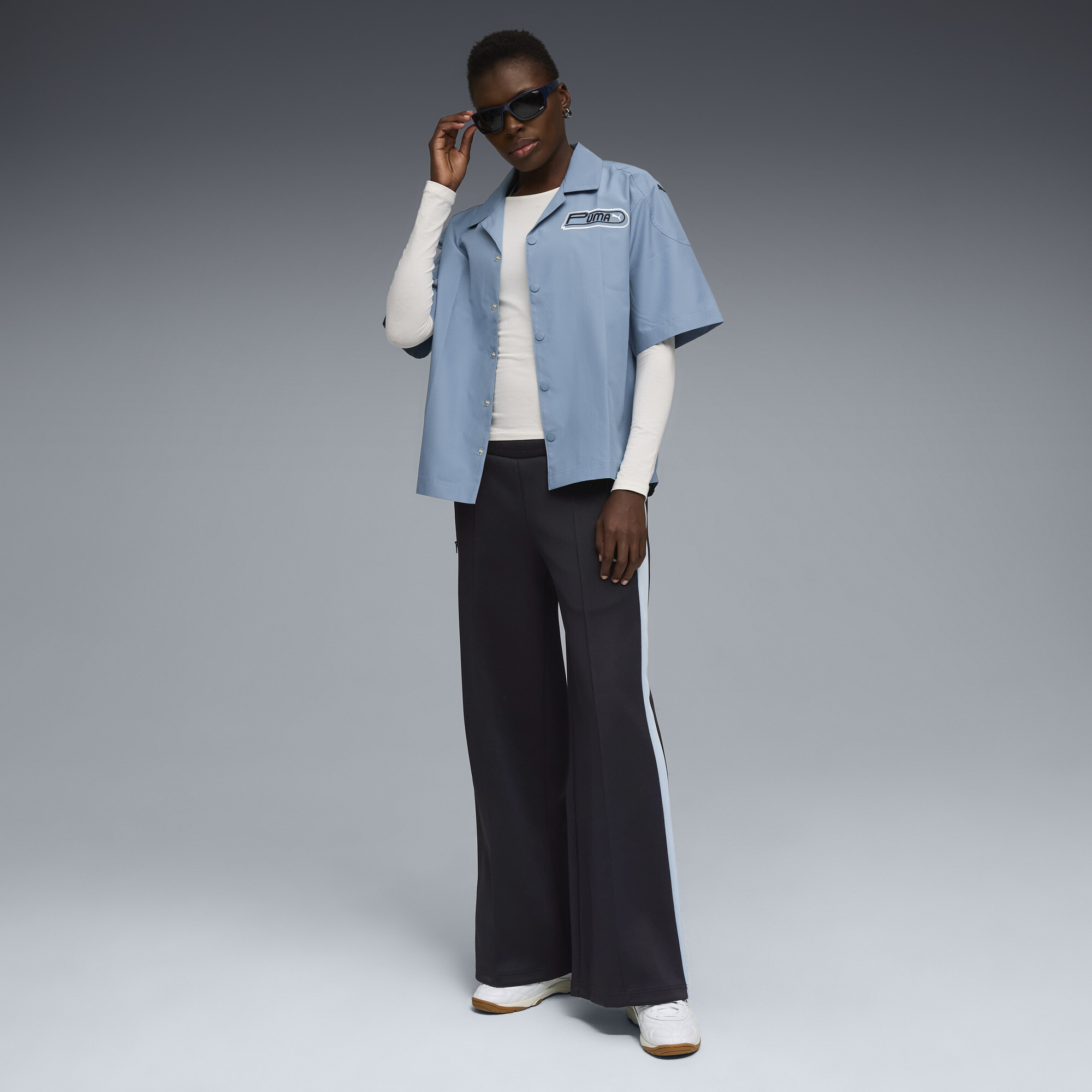 PUMA FtblEdition Voetbal T7 trainingsbroek voor Dames, Blauw/Grijs, Maat L thumbnail 4