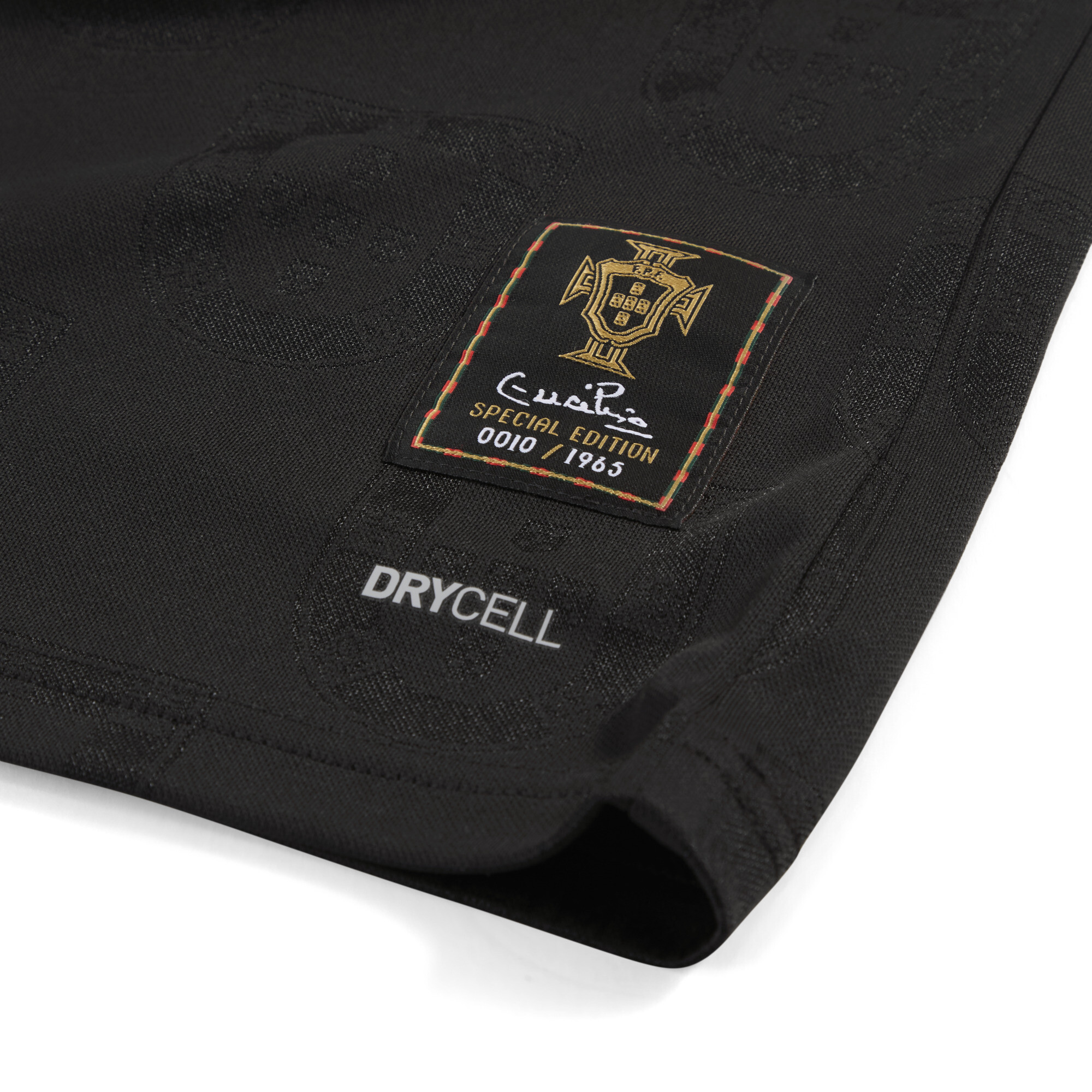 PUMA Portugal 25/26 Authentic Special Edition EusÃ©bio voetbalshirt voor Heren, Zwart/Goud, Maat XL thumbnail 2