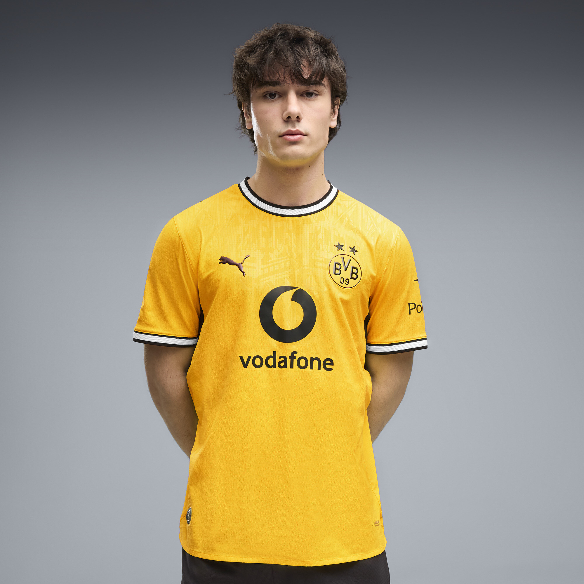 PUMA Borussia Dortmund Home Authentic Men's Soccer Jersey in Yellow, Size XXL
