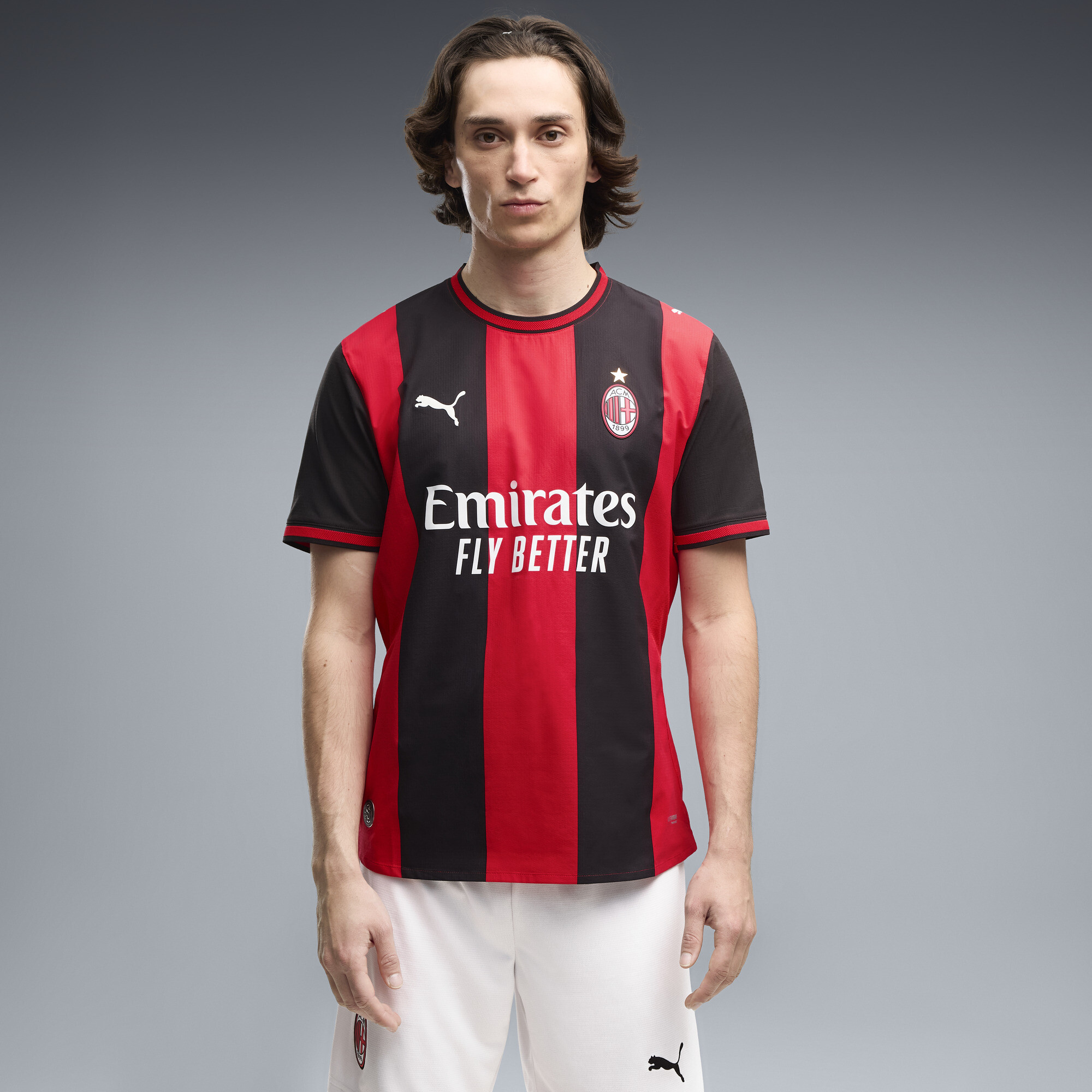 PUMA AC Milan Home Authentic Men's Soccer Jersey in Black, Size XL