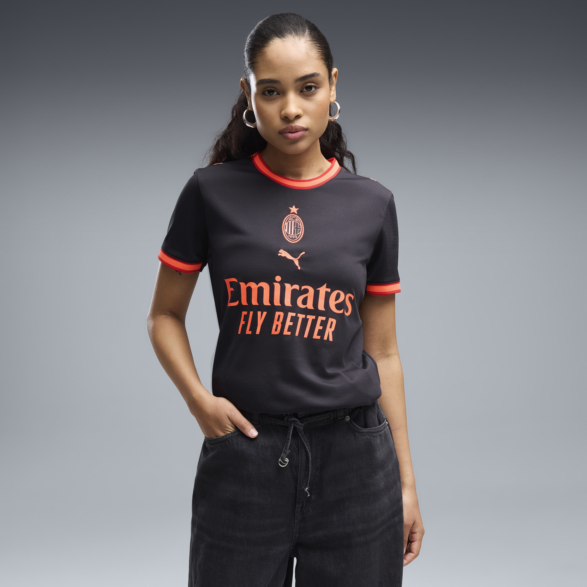 PUMA AC Milan Third Women's Soccer Jersey in Grey, Size XL