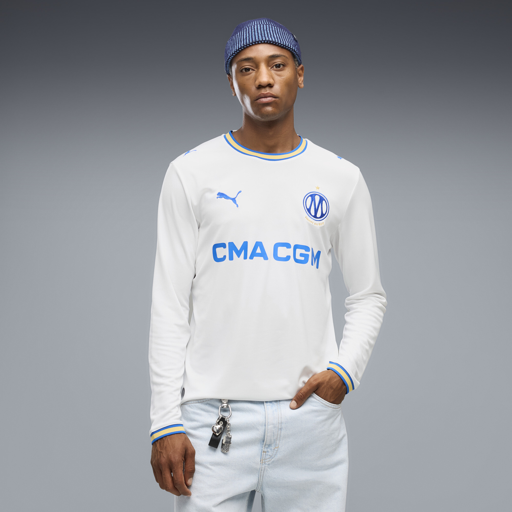 PUMA Maillot manches longues Home Olympique de Marseille Homme Vêtements