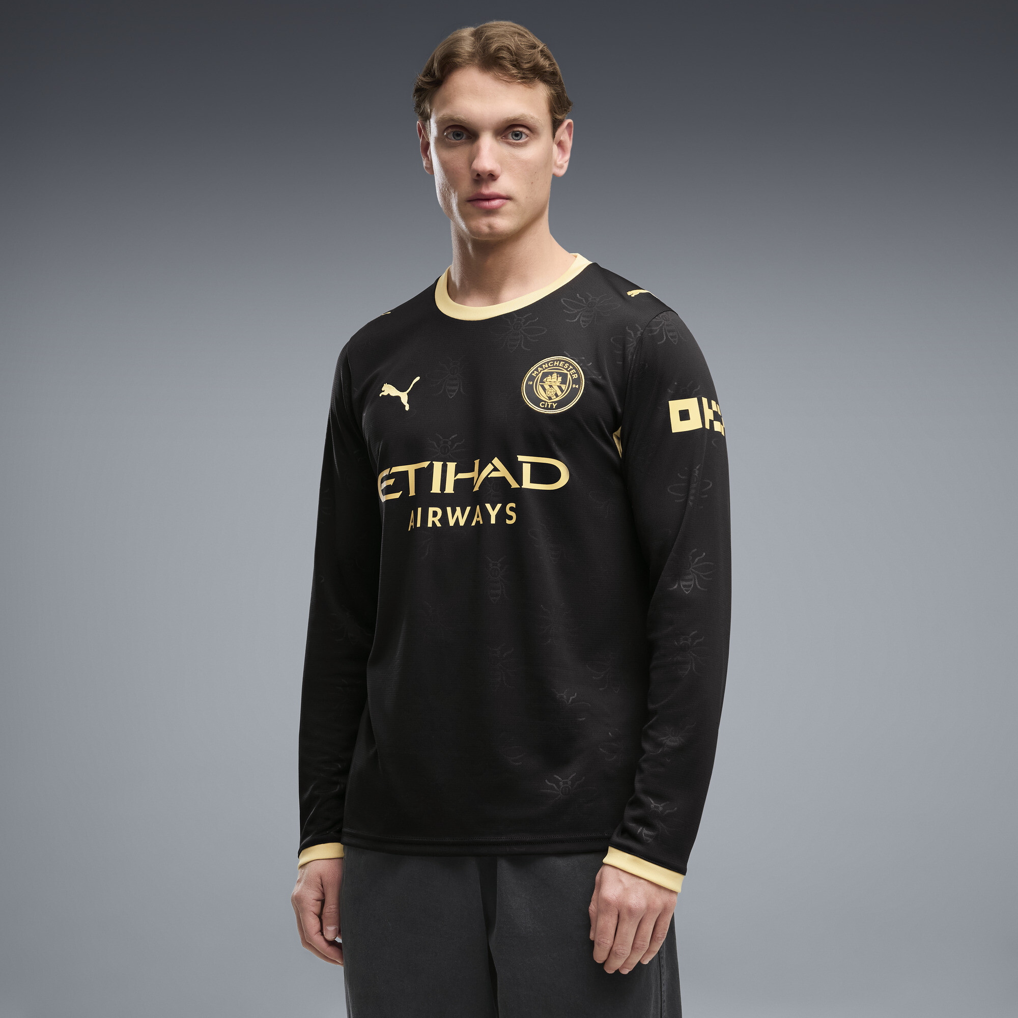 PUMA Męska koszulka wyjazdowa z długim rękawem Manchester City 26/27, Odzież, Czarny, XXL