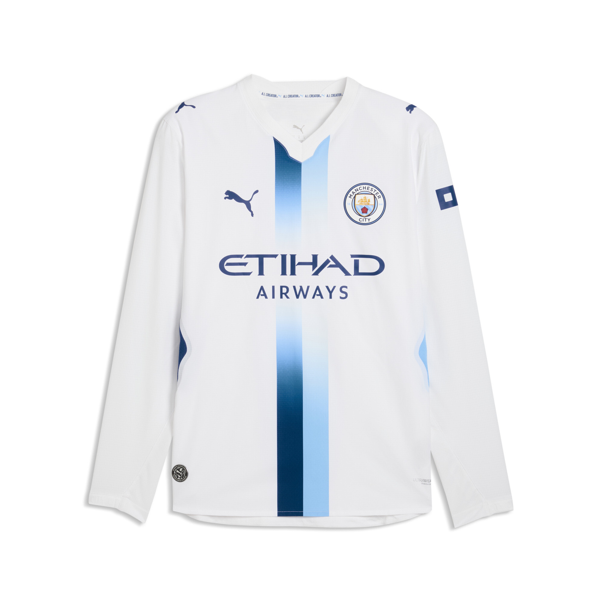 PUMA Manchester City 26/27 Authentic Langarm-Ausweichtrikot Herren, Accessoires, Weiß, XXL