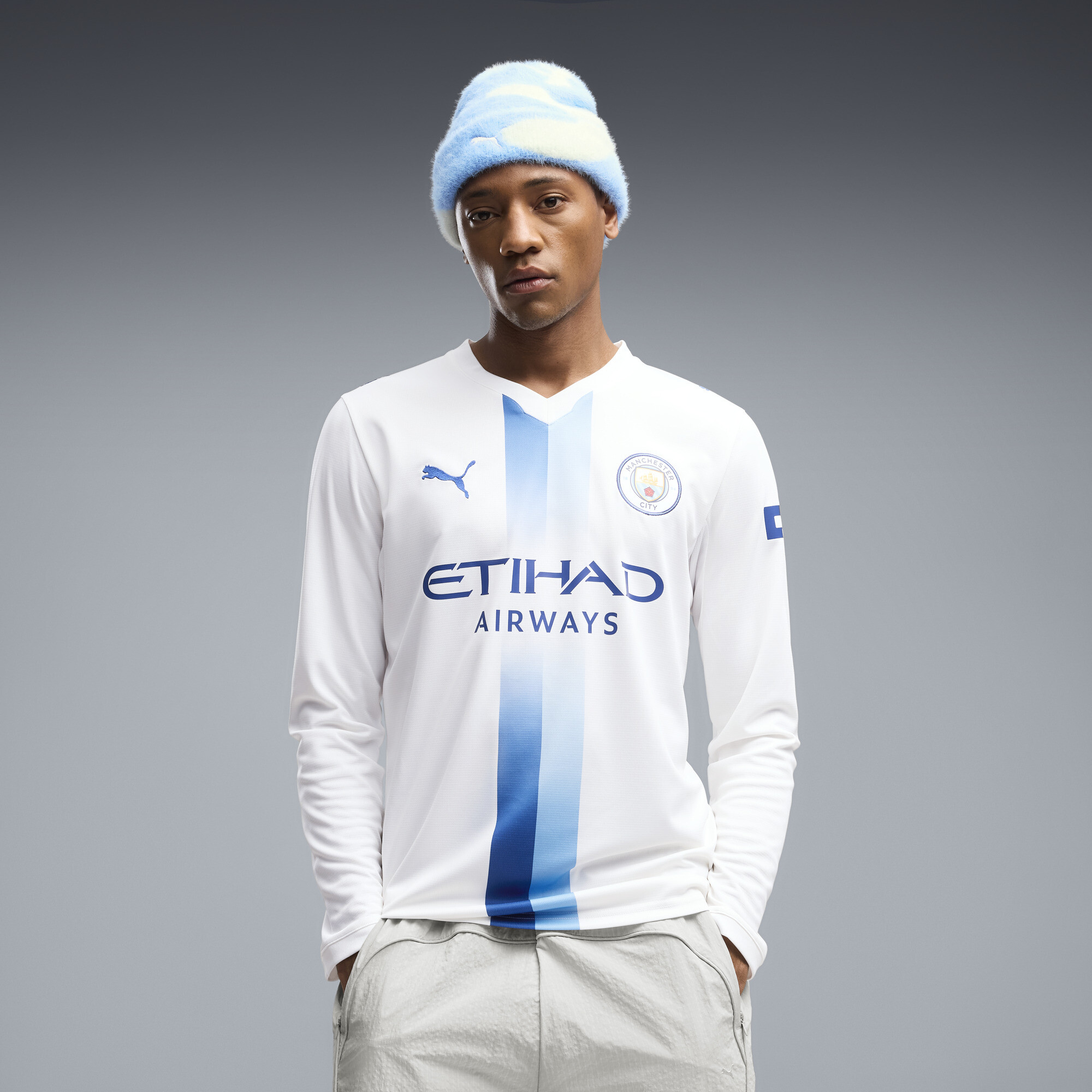 Puma Manchester City Third Men's Long Sleeve Soccer Jersey In White