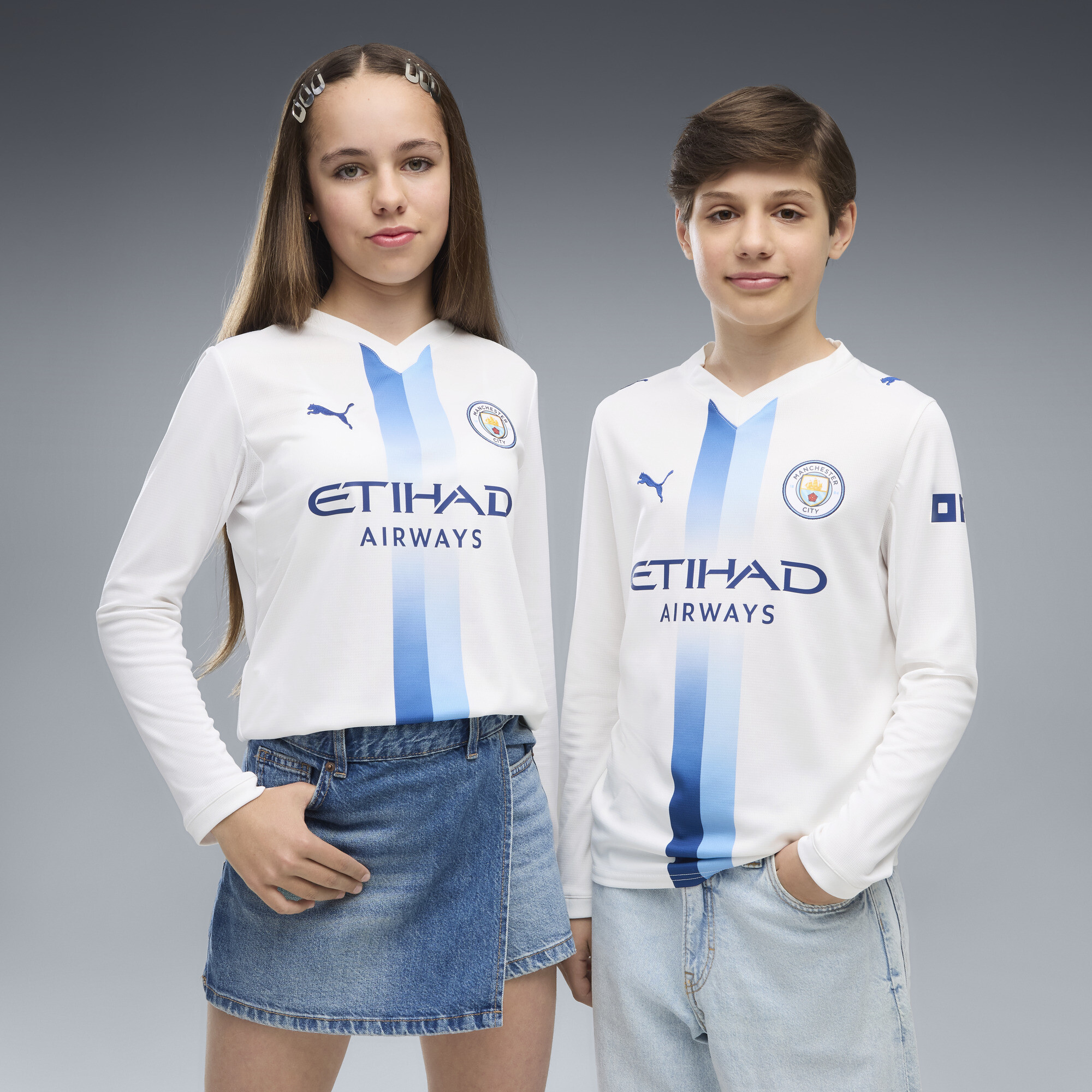 PUMA Manchester City 26/27 Langarm-Ausweichtrikot Teenager, Kleidung, Weiß, 13-14Y