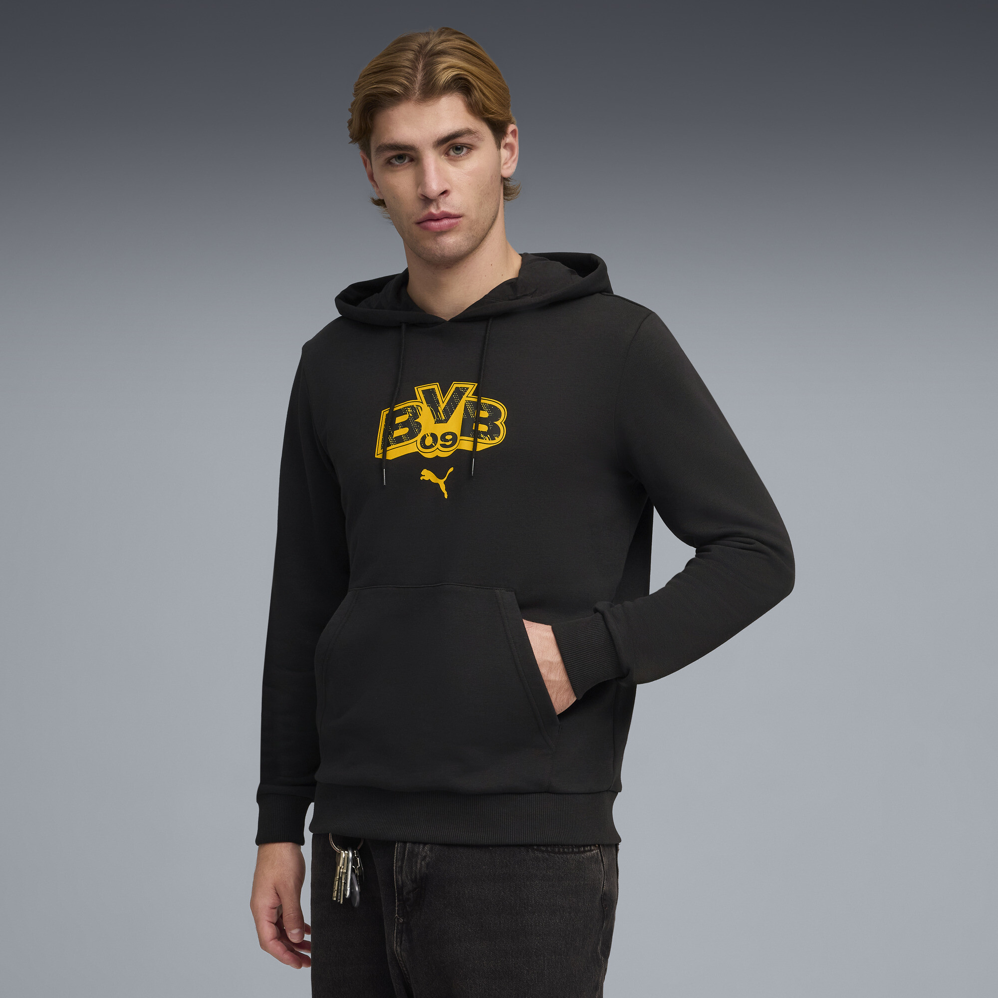 PUMA Borussia Dortmund ftblCULTURE hoodie voor Heren, Zwart/Geel, Maat XXL thumbnail 4