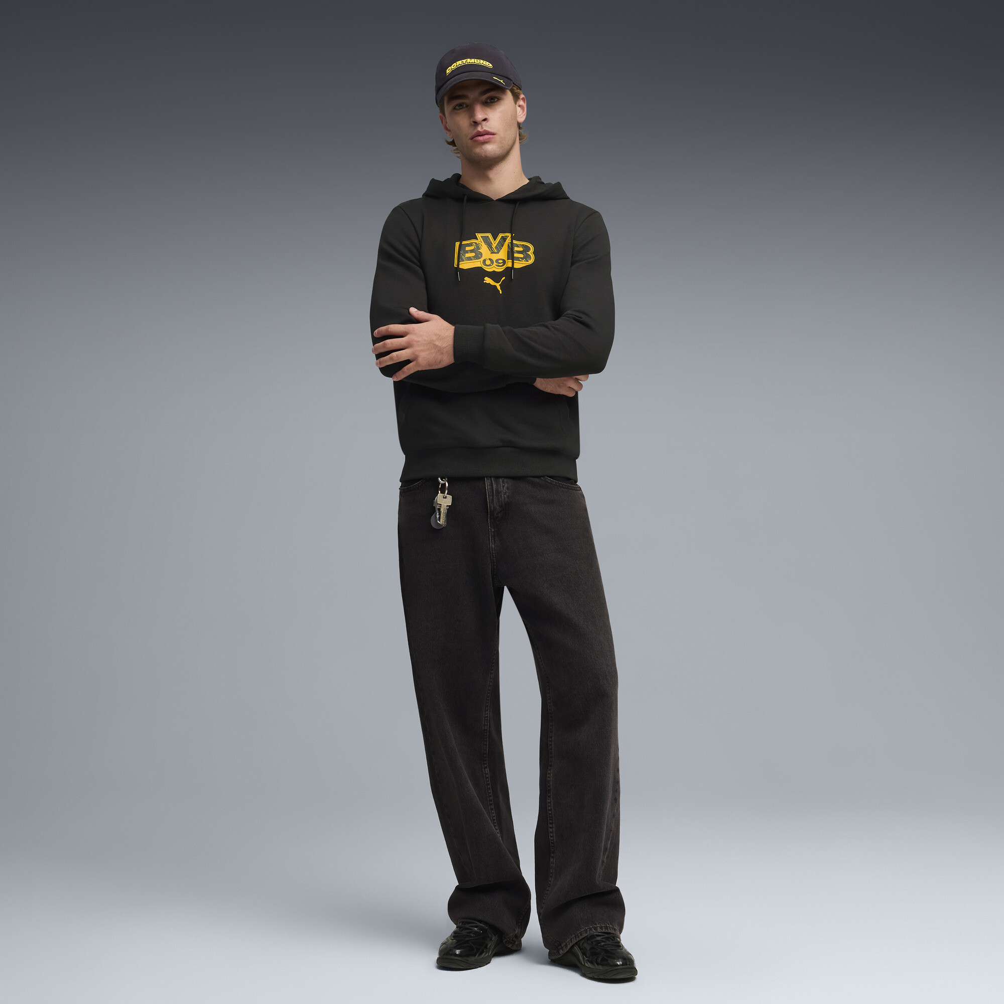 PUMA Borussia Dortmund ftblCULTURE hoodie voor Heren, Zwart/Geel, Maat XXL thumbnail 2