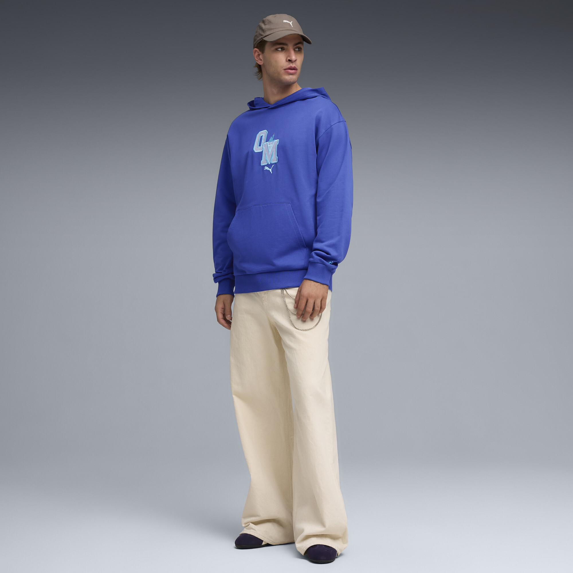 PUMA Olympique de Marseille ftblCulture relaxte hoodie voor Heren, Blauw, Maat L thumbnail 2