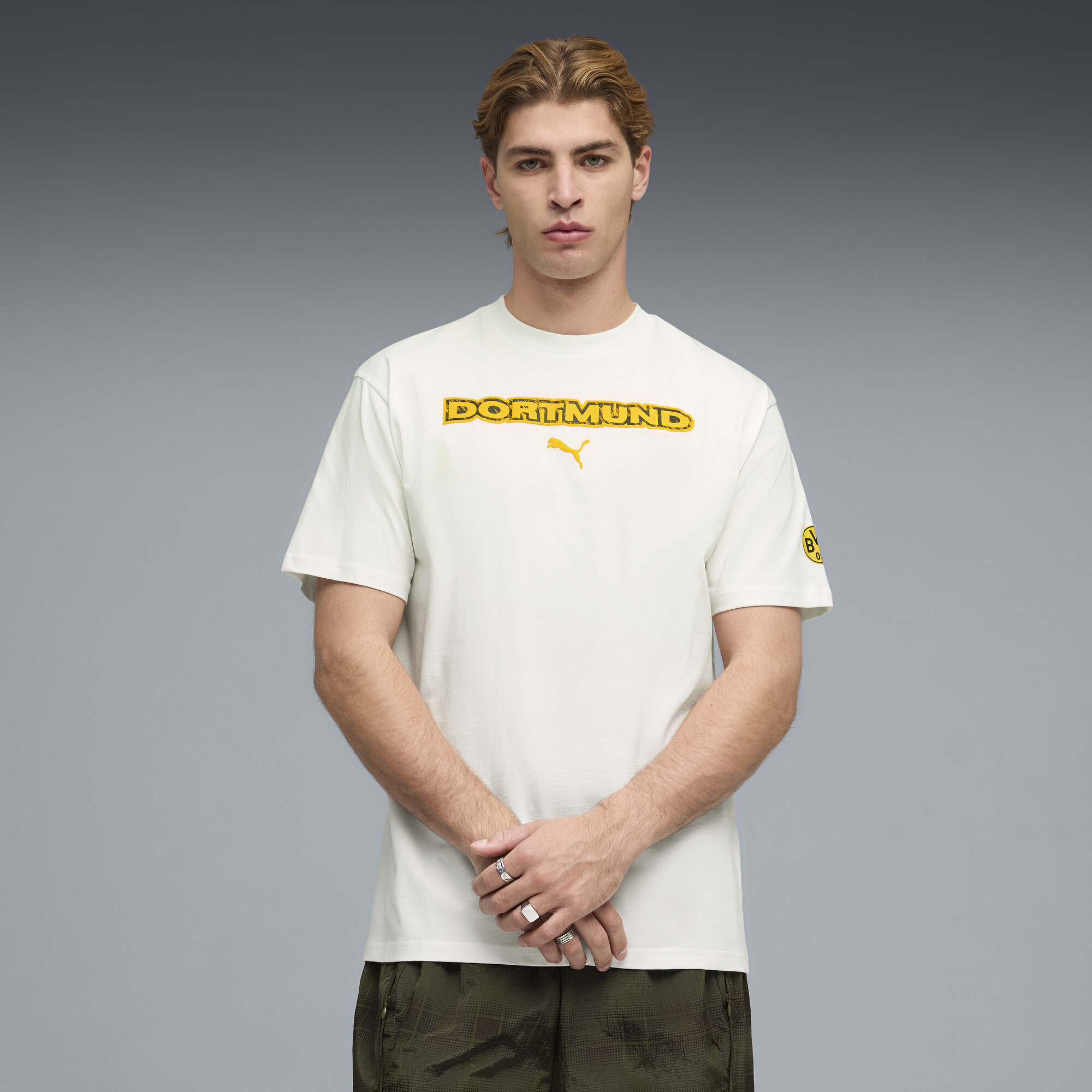 PUMA Borussia Dortmund ftblCulture relaxed T-shirt voor Heren, Geel/Wit, Maat M thumbnail 4