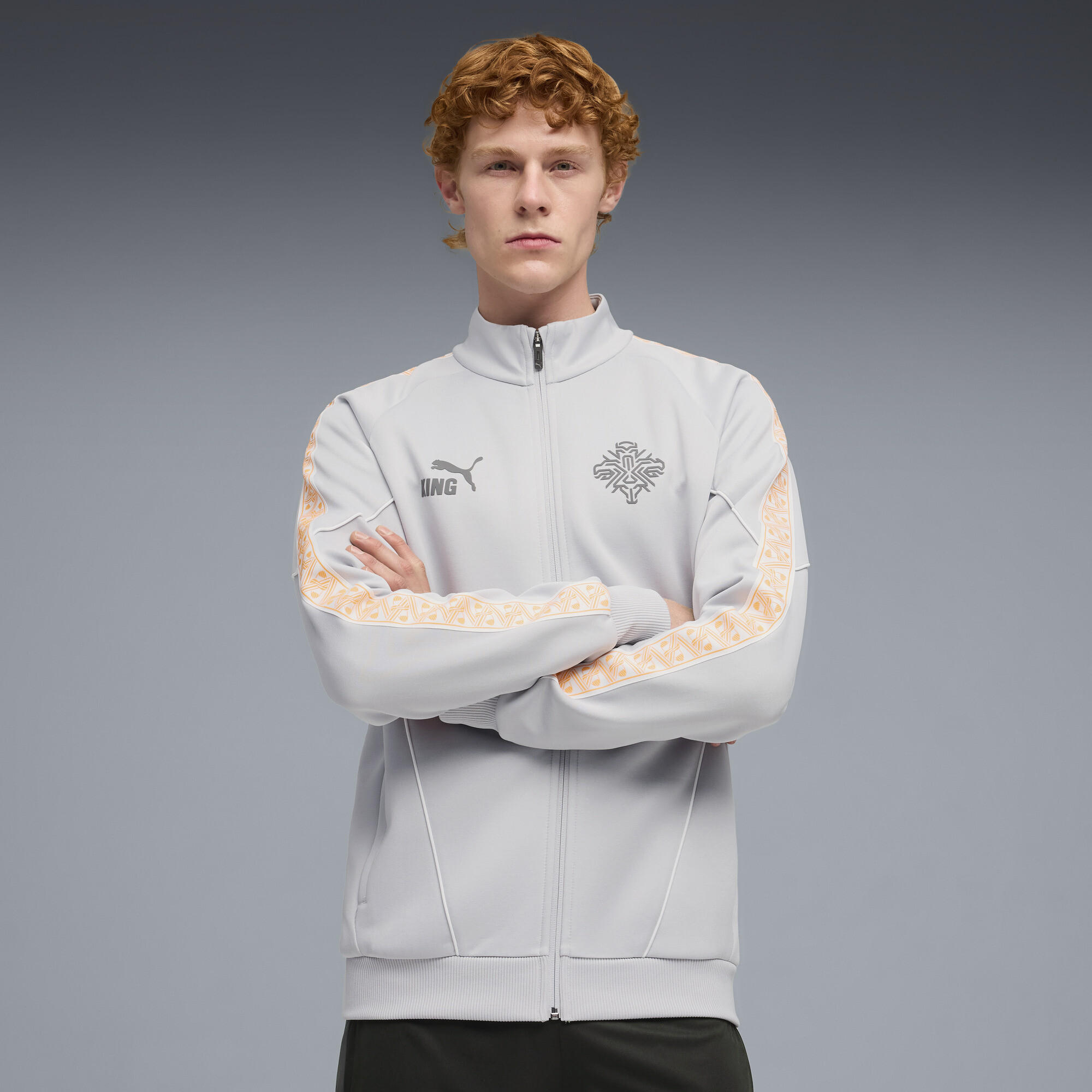 PUMA Iceland KING Anthem Men's Soccer Jacket in Grey, Size XL