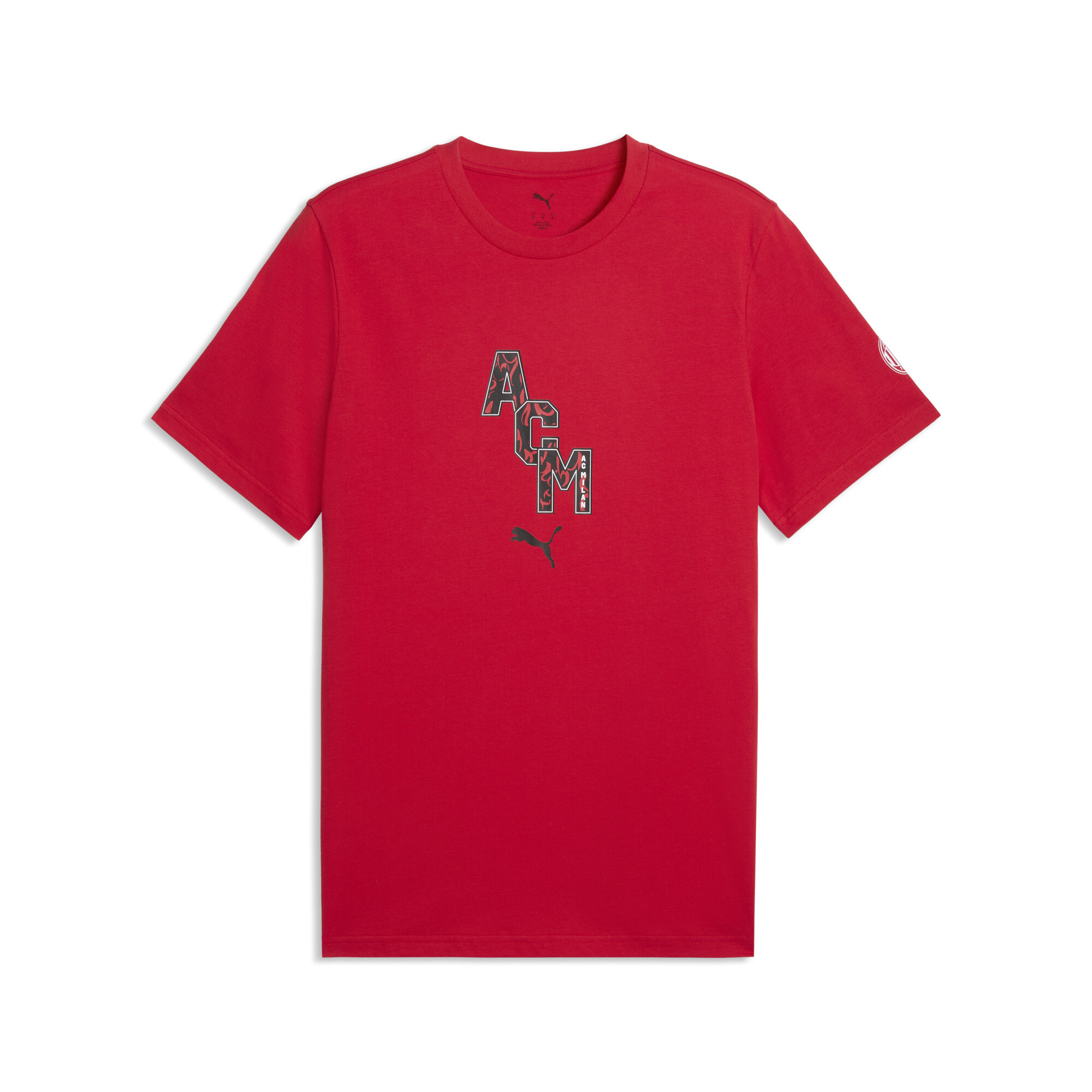 PUMA AC Milan FtblCulture T-shirt voor Heren, Zwart/Rood, Maat L