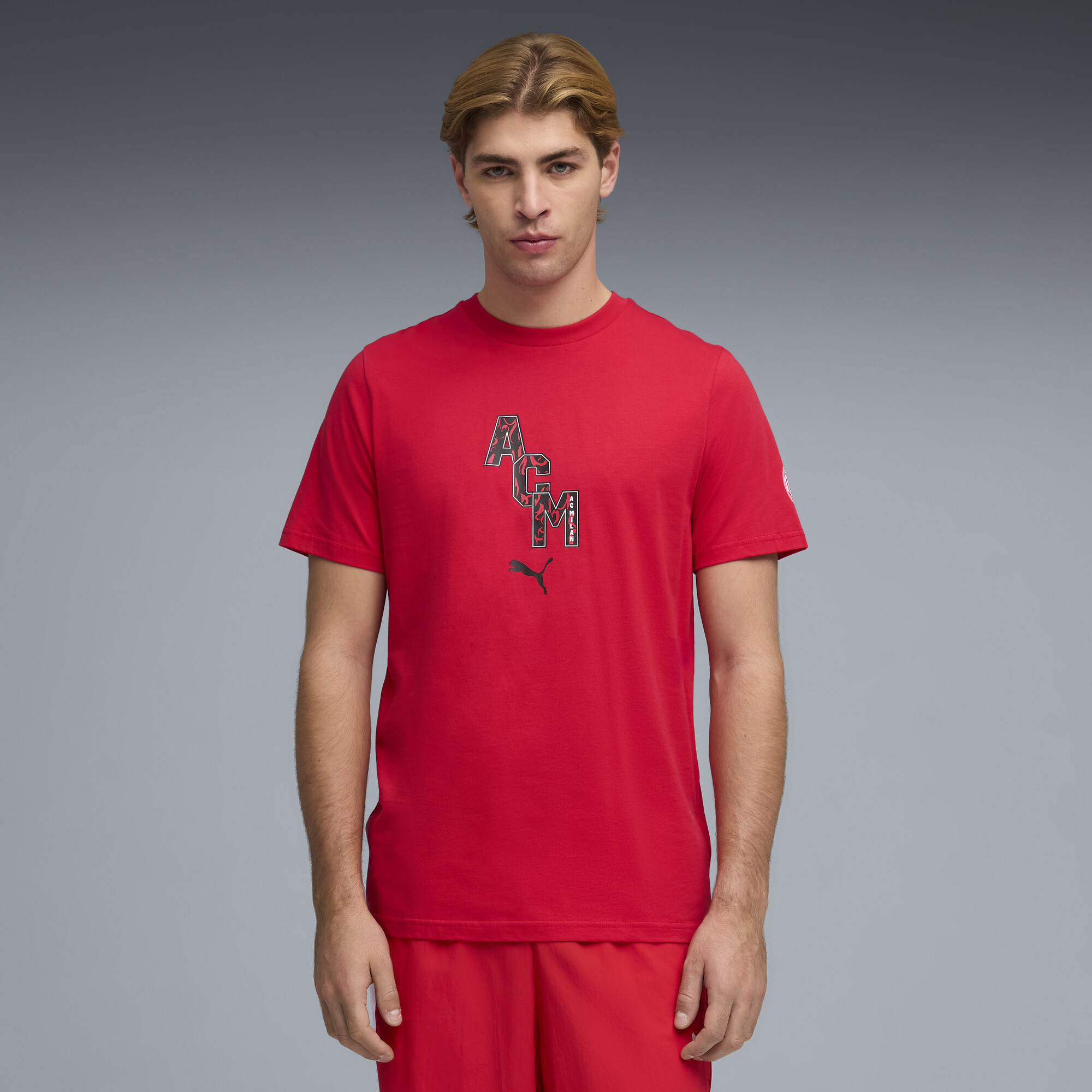 PUMA AC Milan FtblCulture T-shirt voor Heren, Zwart/Rood, Maat L thumbnail 4