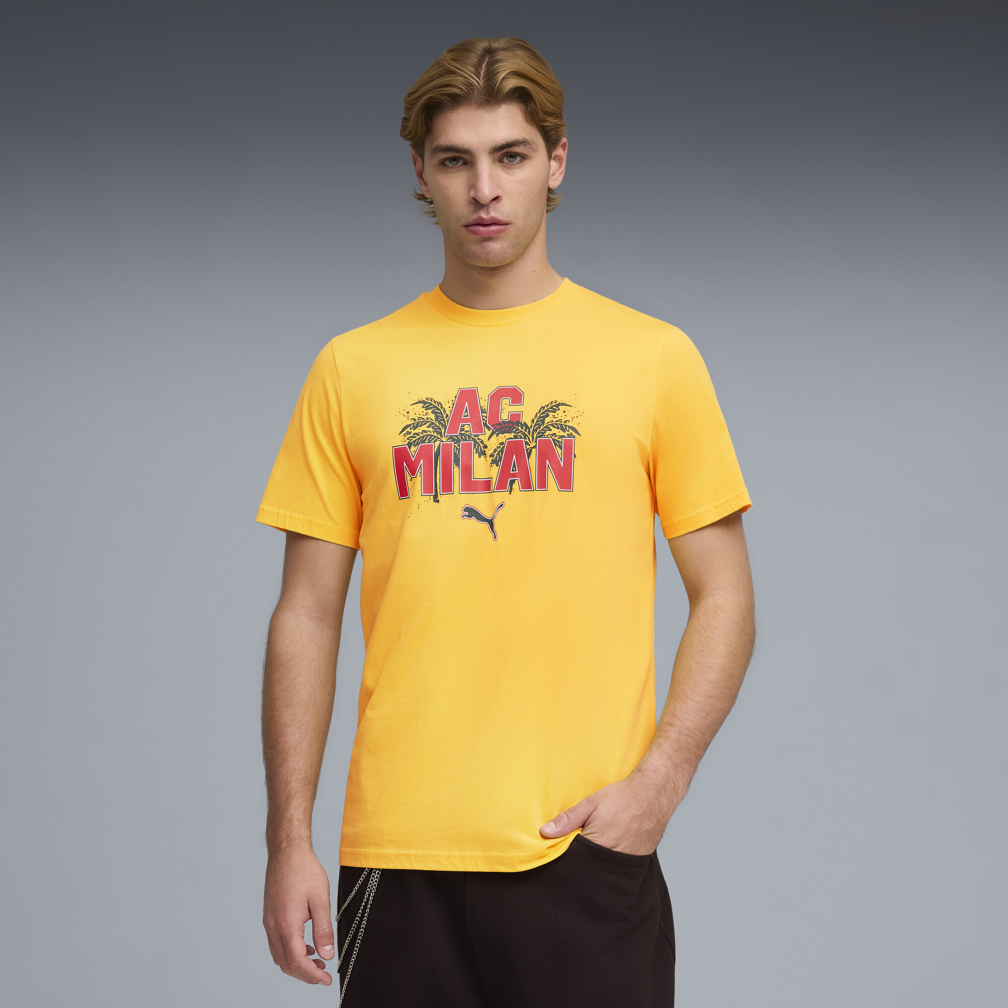PUMA Adult AC Milan Yellow 2025 Culture Capsule T-Shirt, Men's, Medium
