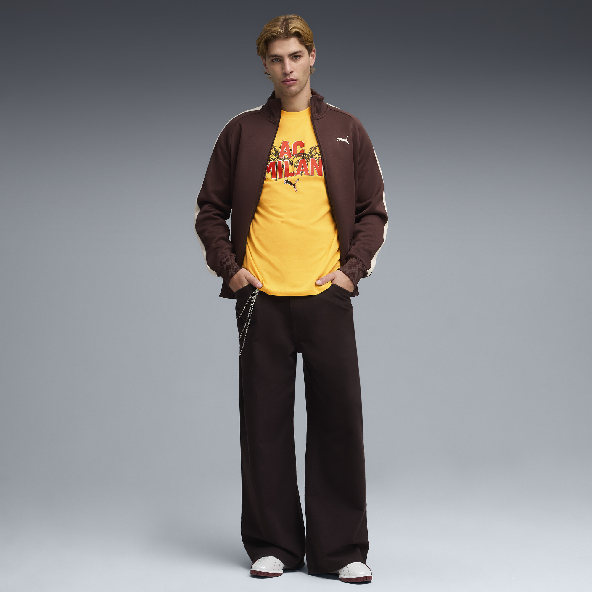 PUMA AC Milan FtblCulture T-shirt voor Heren, Rood/Geel, Maat XL thumbnail 2