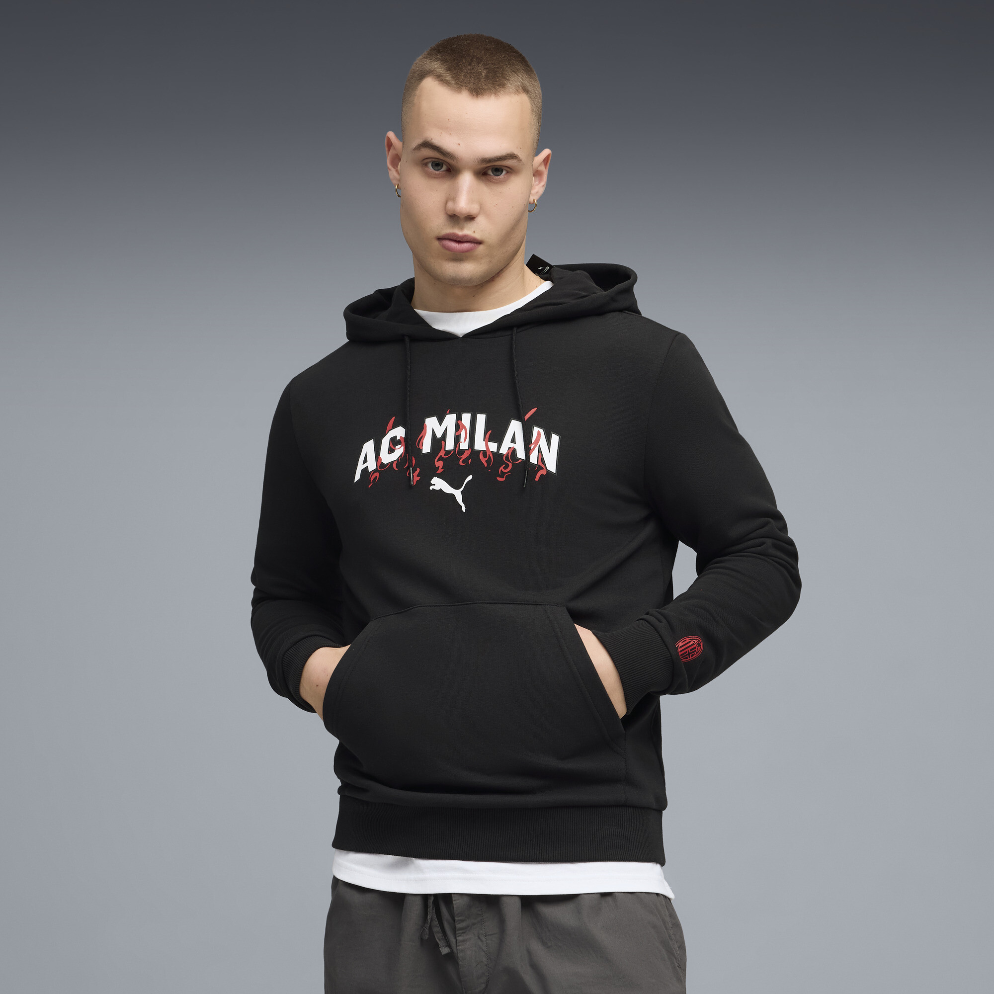 PUMA AC Milan FtblCulture hoodie voor Heren, Zwart/Wit, Maat S thumbnail 4