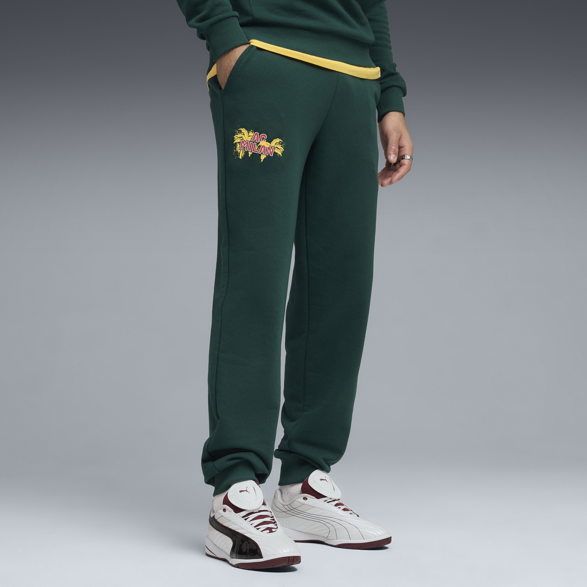 PUMA AC Milan ftblCulture Men's Sweatpants in Green, Size L