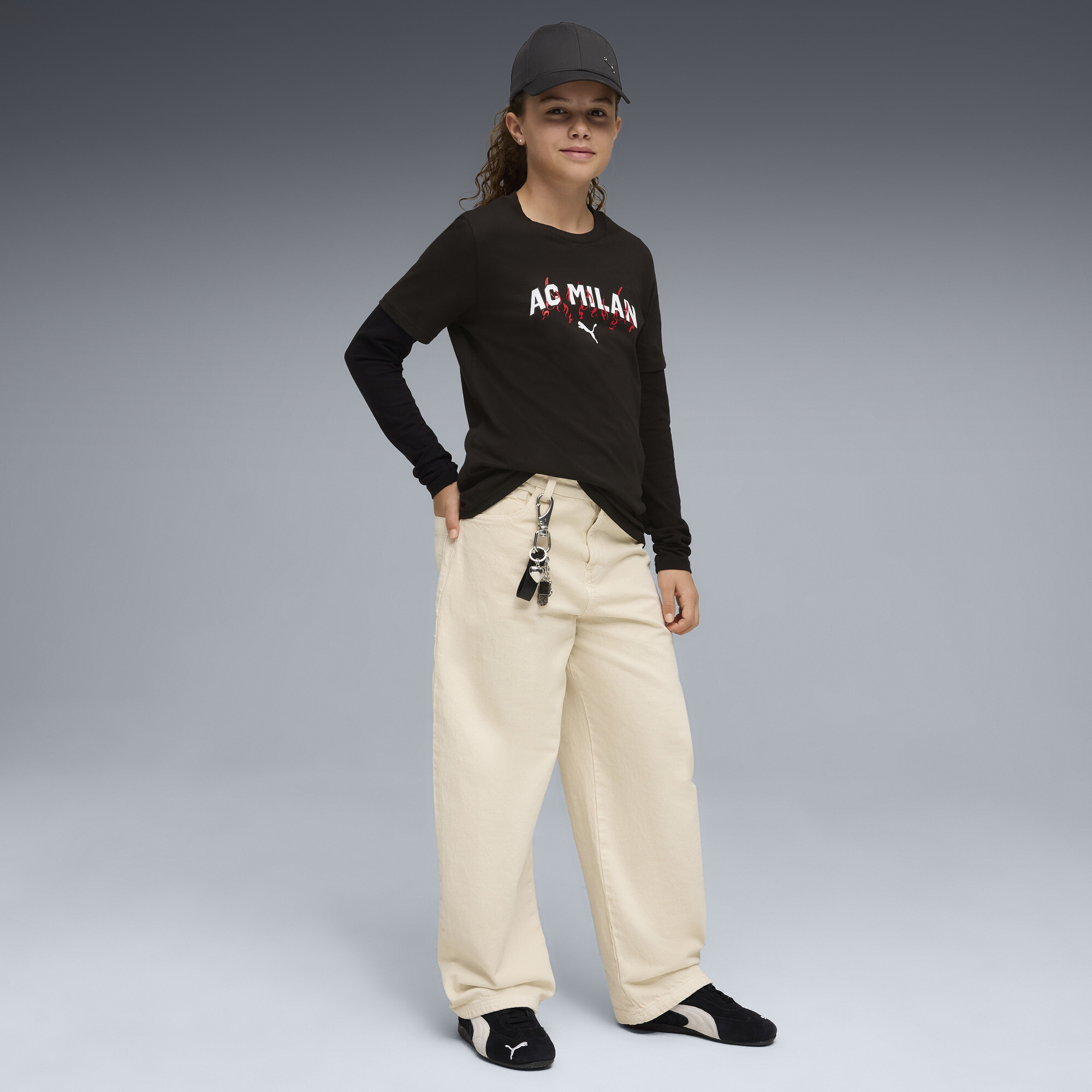 PUMA AC Milan FtblCulture T-shirt, Zwart/Wit, Maat 11-12Y thumbnail 3