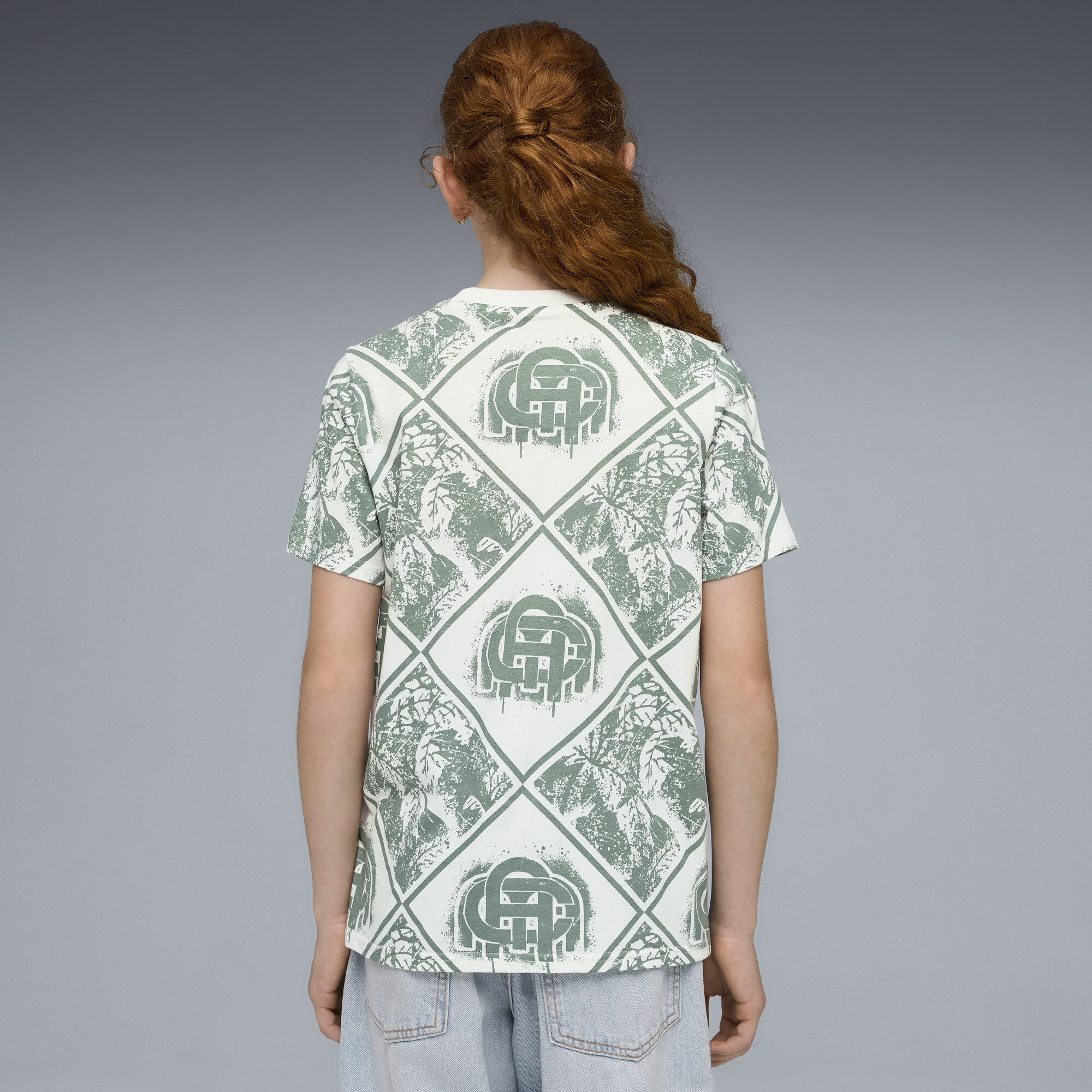 PUMA AC Milan FtblCulture bedrukt T-shirt, Groen/Wit, Maat 13-14Y thumbnail 2