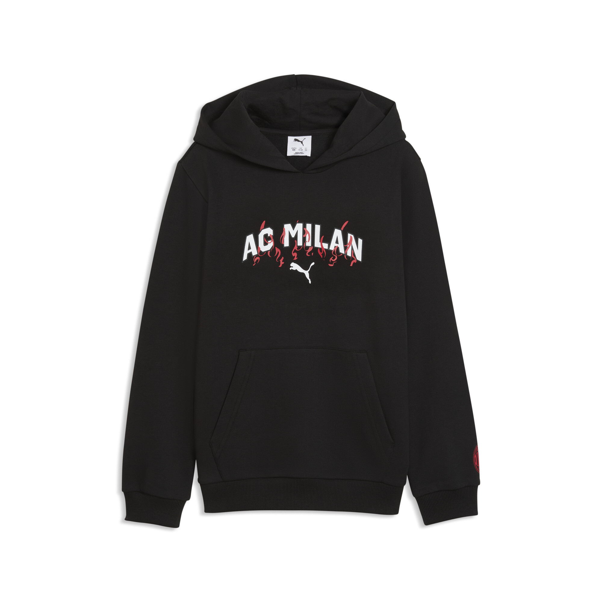 PUMA AC Milan FtblCulture hoodie, Zwart/Wit, Maat 7-8Y