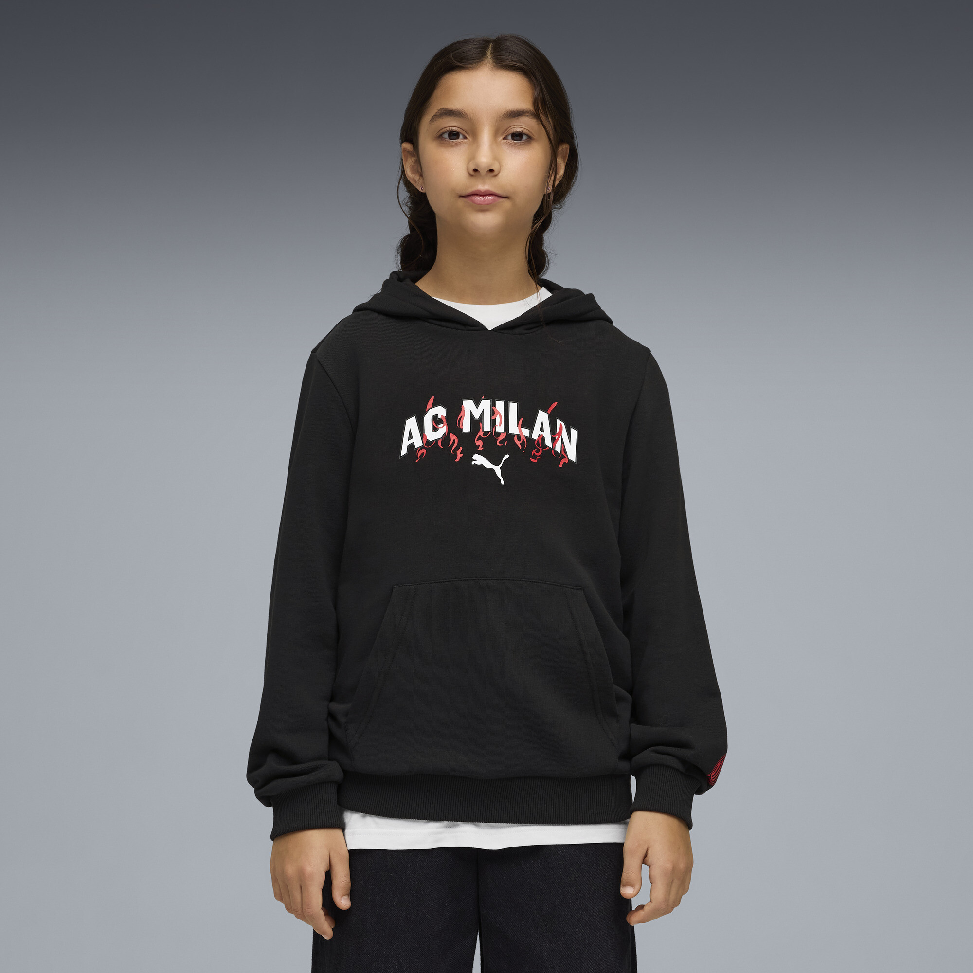 PUMA AC Milan ftblCulture Big Kids' Hoodie in Black, Size L