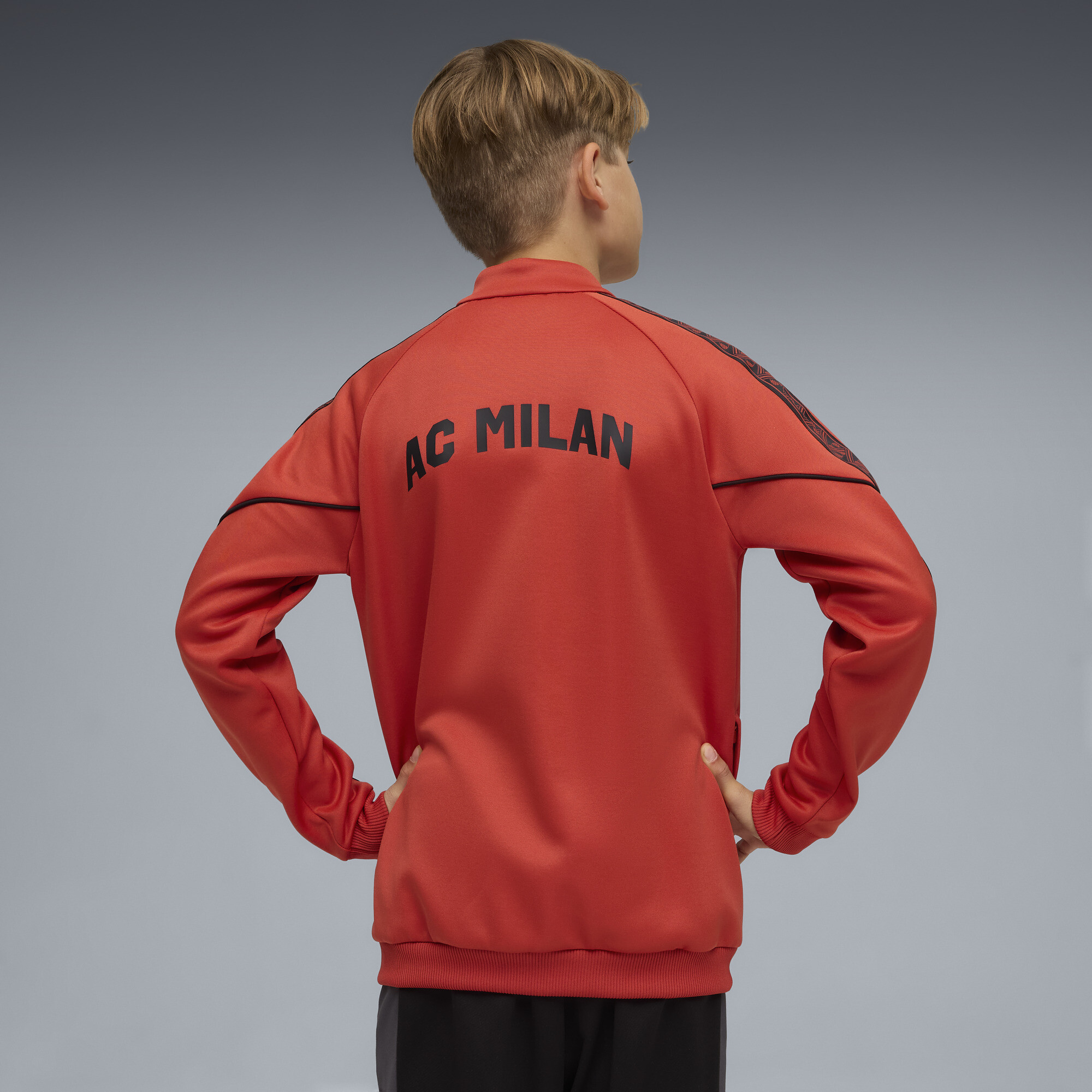 PUMA AC Milan KING Anthem jack, Zwart/Rood, Maat 11-12Y thumbnail 2