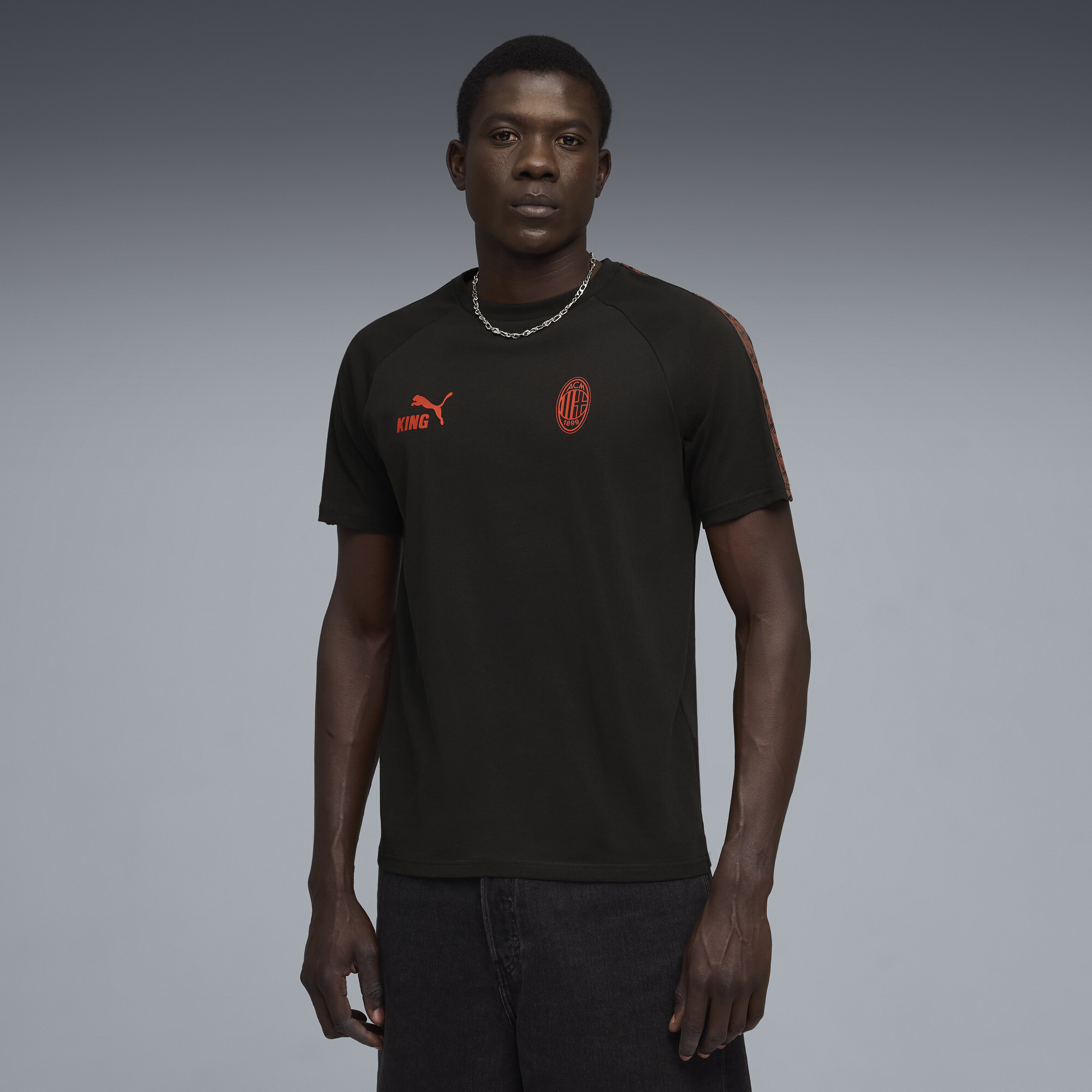 PUMA AC Milan KING T-shirt voor Heren, Zwart/Rood, Maat S thumbnail 4