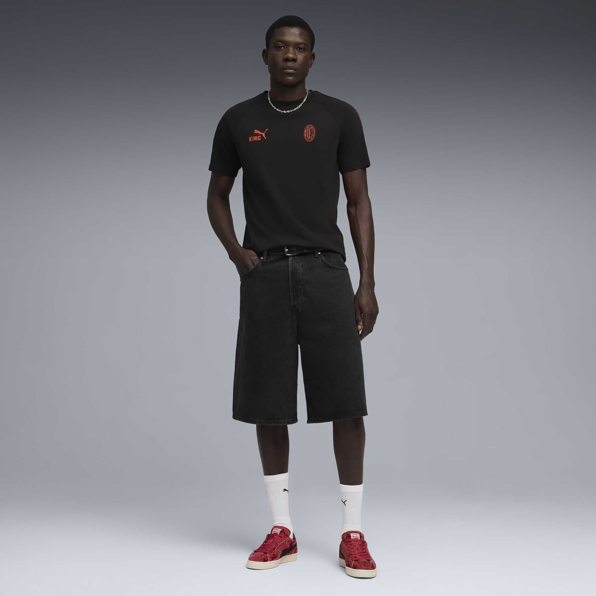 PUMA AC Milan KING T-shirt voor Heren, Zwart/Rood, Maat S thumbnail 2