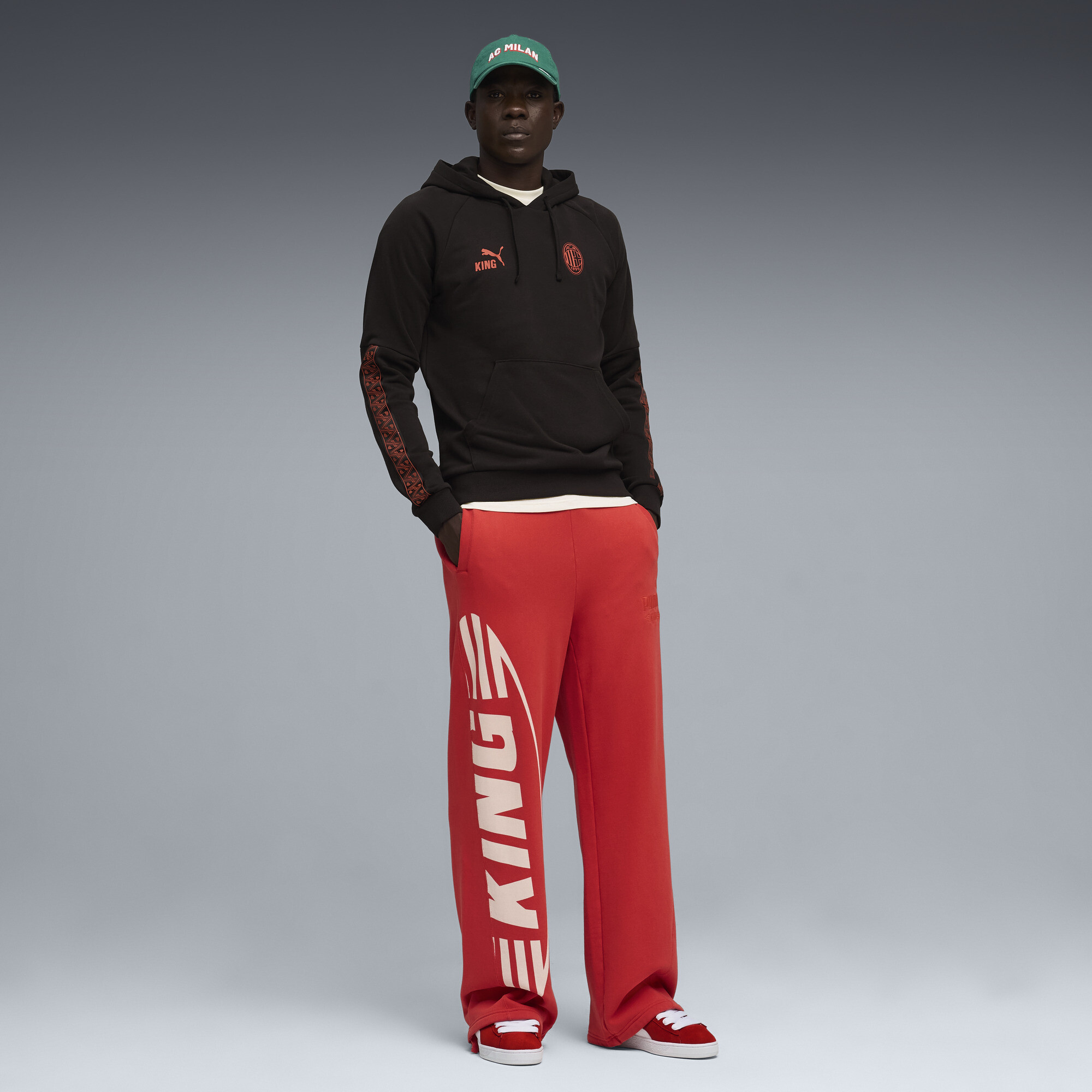 PUMA AC Milan KING hoodie voor Heren, Zwart/Rood, Maat M thumbnail 2