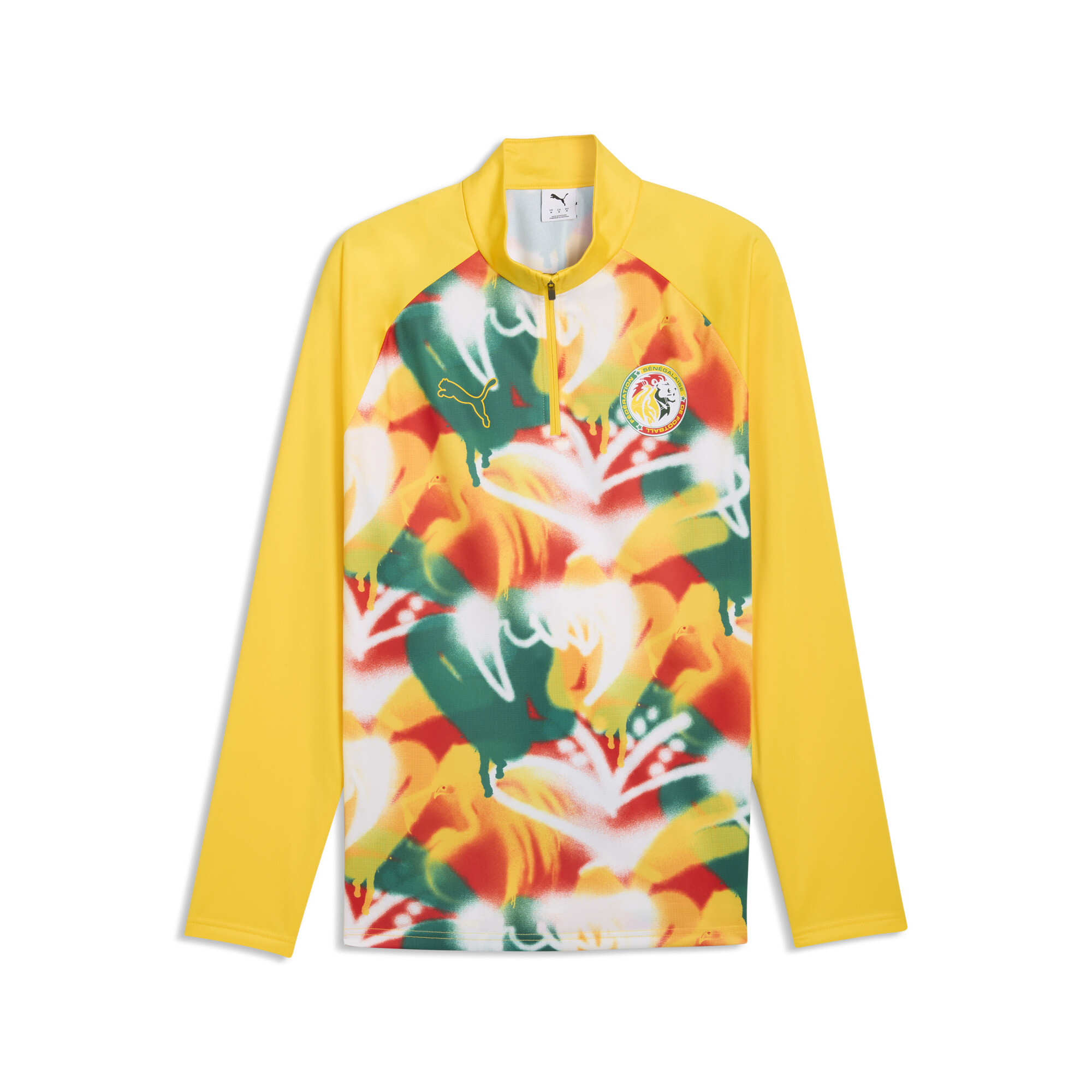 PUMA Haut d’échauffement slim 14 zip Sénégal Homme Accessoires Jaune - vue 1